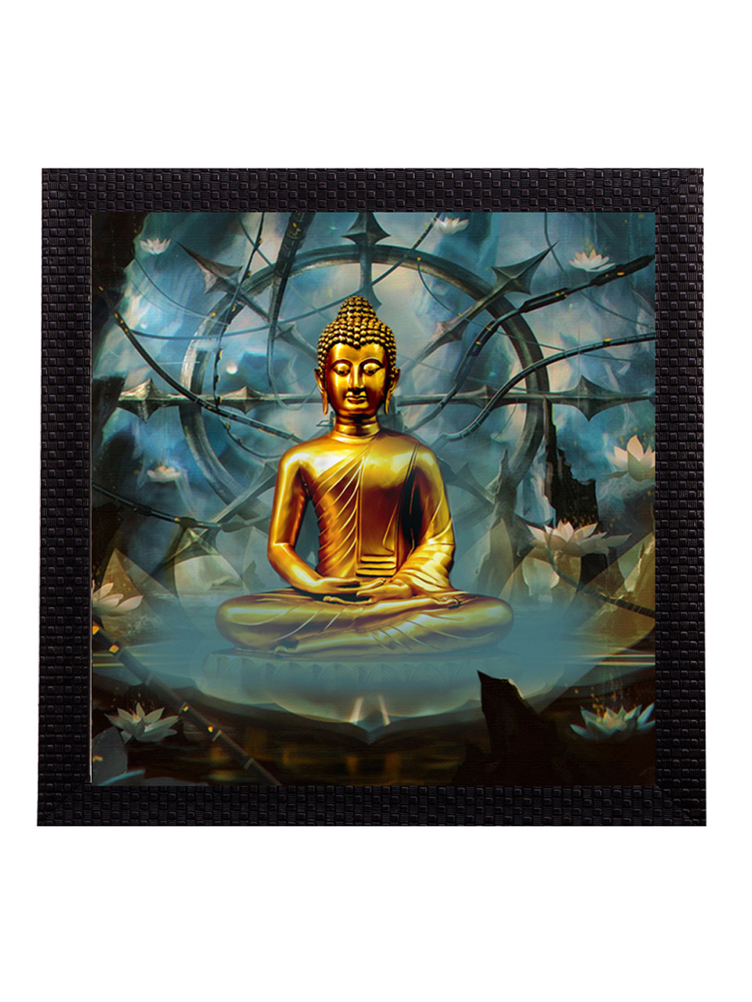 eCraftIndia Laughing Buddha Design Satin Matt Texture UV Art Painting
