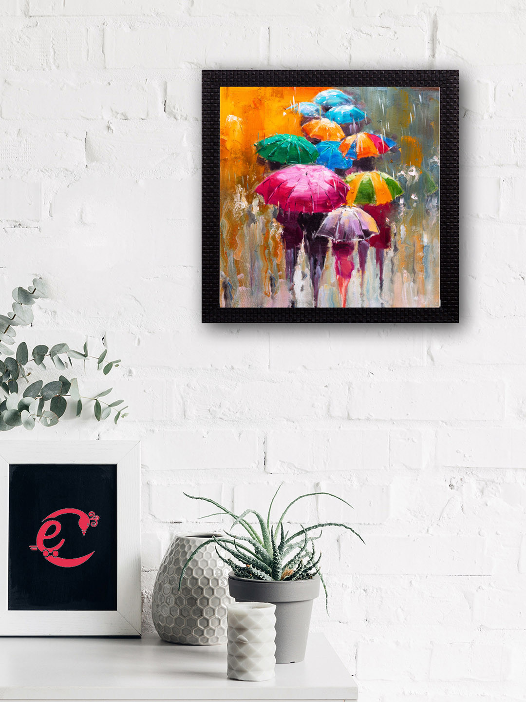 eCraftIndia Scenary View Paper Wall Square Paintings Wall Art - 12 x 12 In