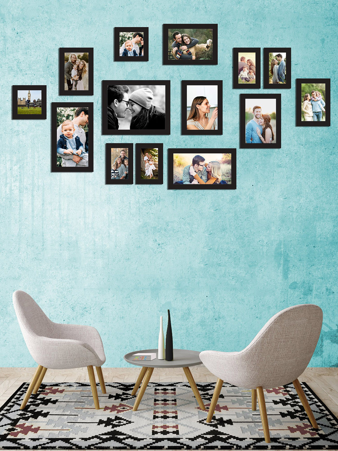 Art Street Set of 14 Black Wall Photo Frames