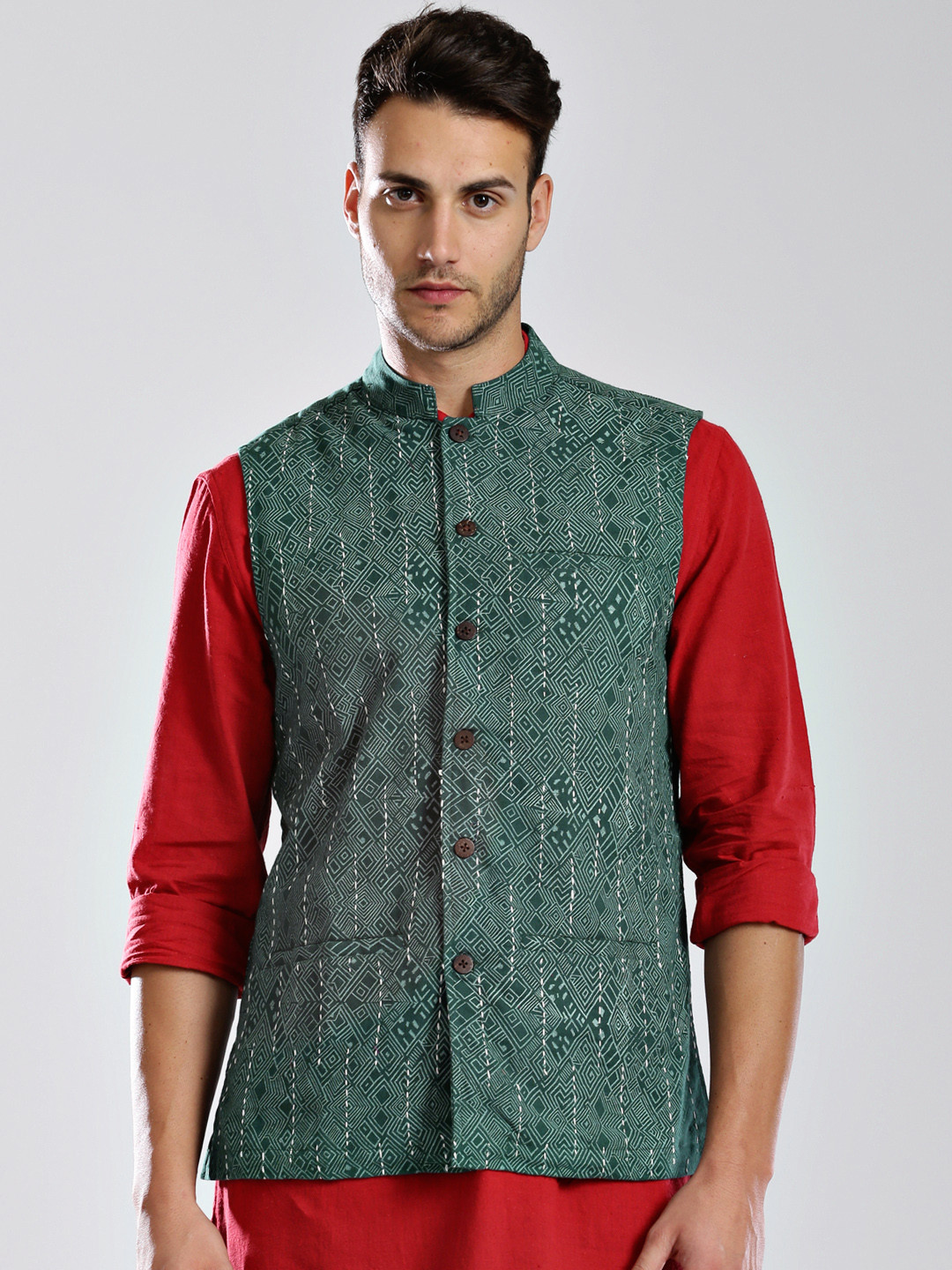 Buy Fabindia Green Hand Block Printed 