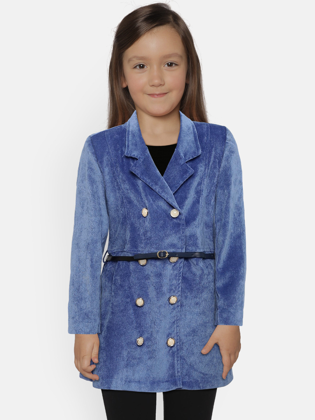 Peppermint Girls Blue Solid Coat