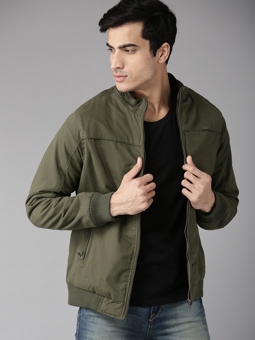 Olive color bomber jacket new arrivals