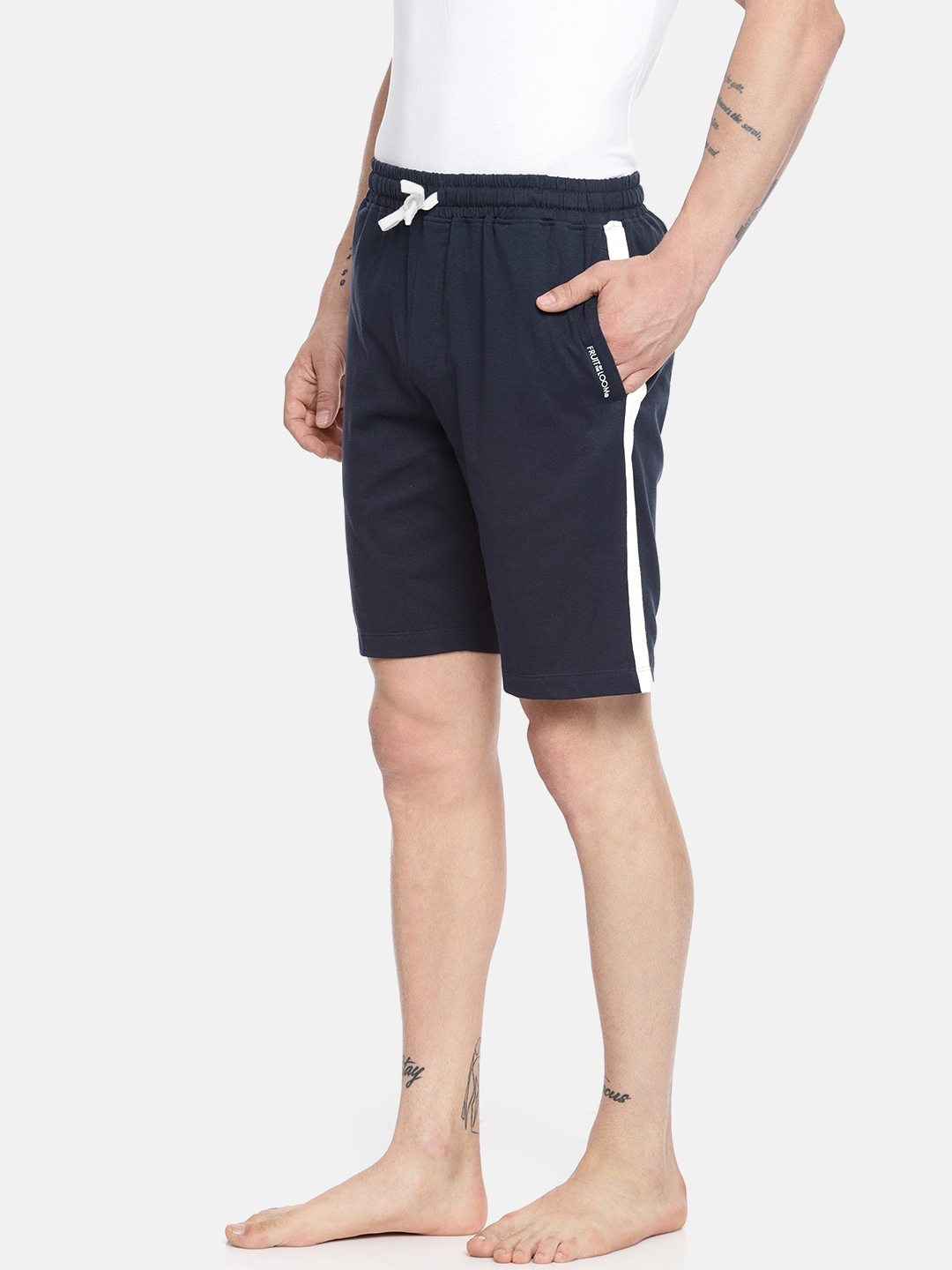Buy Fruit Of The Loom Men Navy Blue Solid Lounge Shorts Lounge