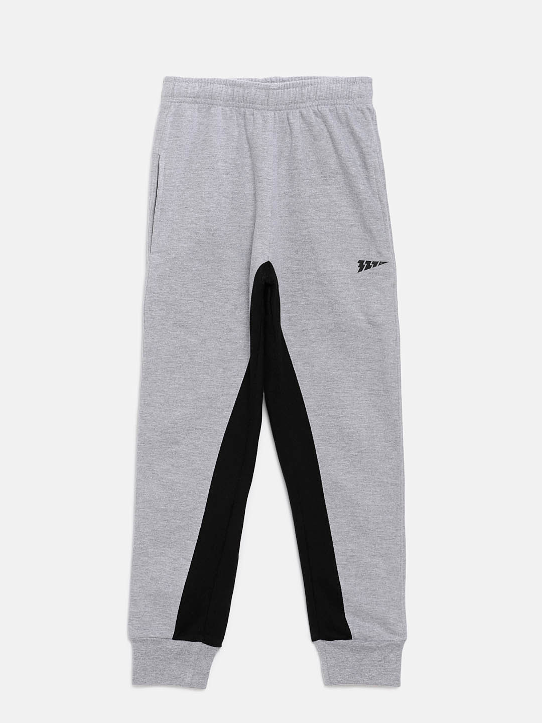 321 Sportswear Grey & Black Colourblocked Slim Fit Track Pants