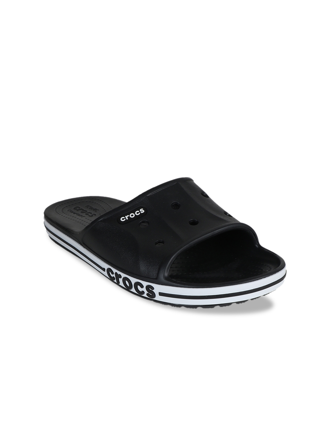 Buy Crocs Men Black Solid Sliders - Flip Flops for Men 9648767 | Myntra