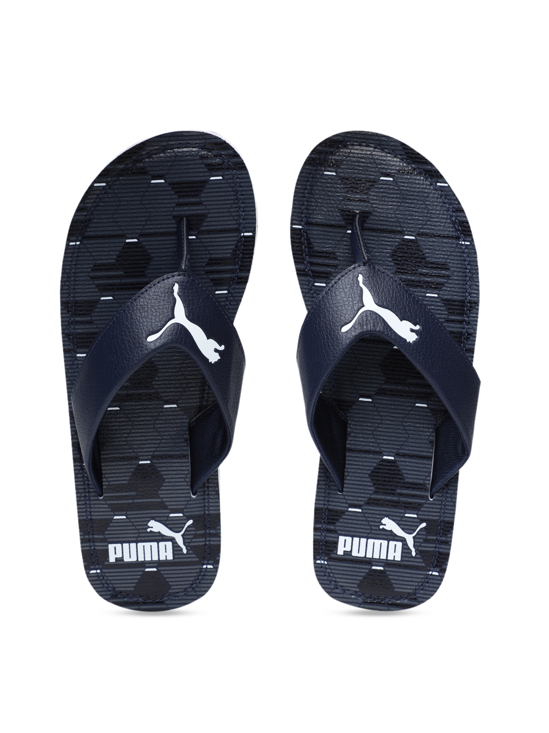 puma navy blue flip flops