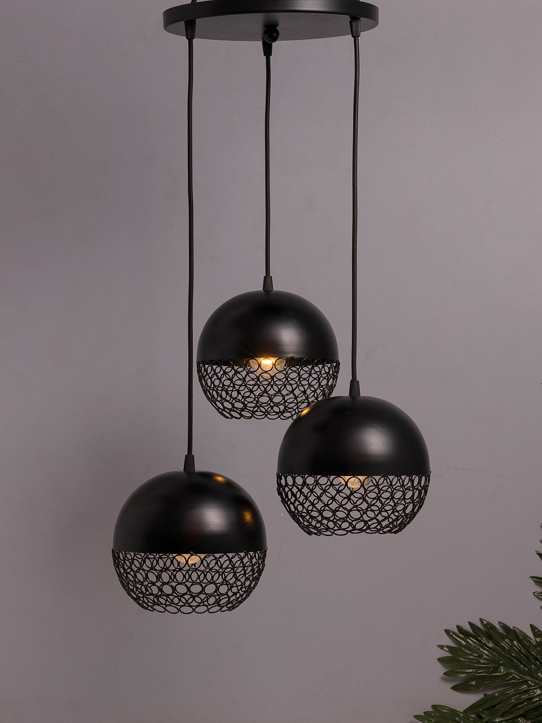 Homesake Black Textured Handcrafted Wall or Ceiling Cluster Light