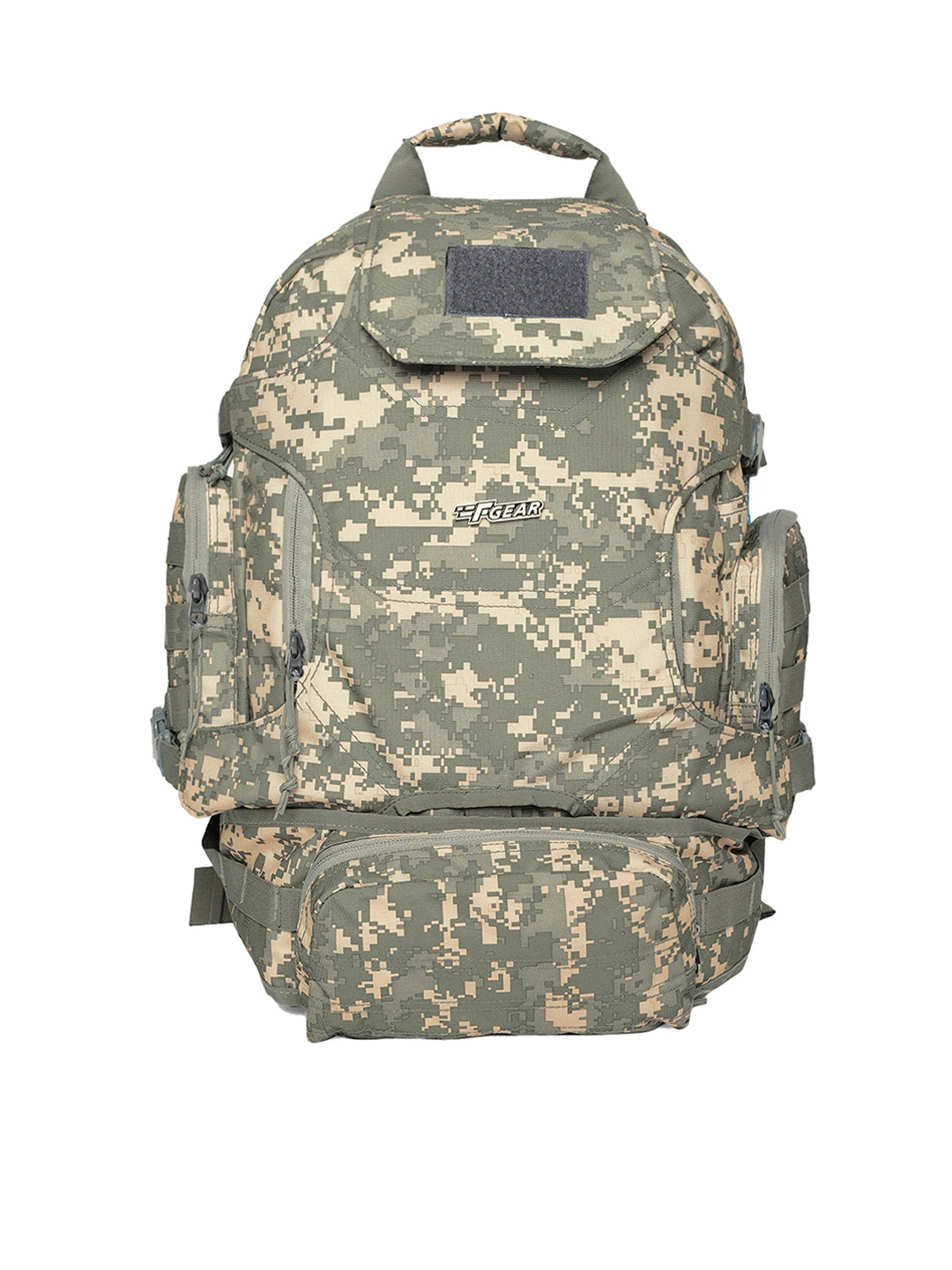 F Gear Unisex Green & Beige Printed Backpack
