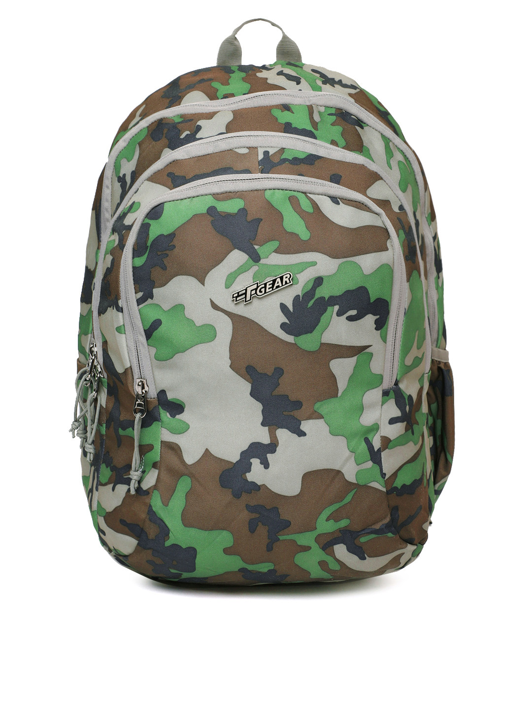 F Gear Unisex Green & Grey Printed Backpack