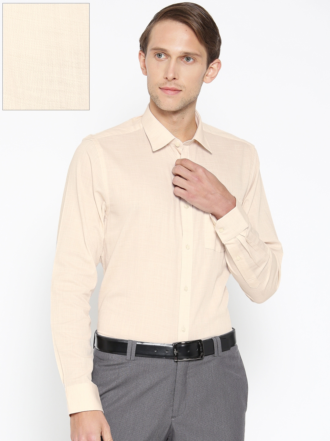 mens beige formal shirt