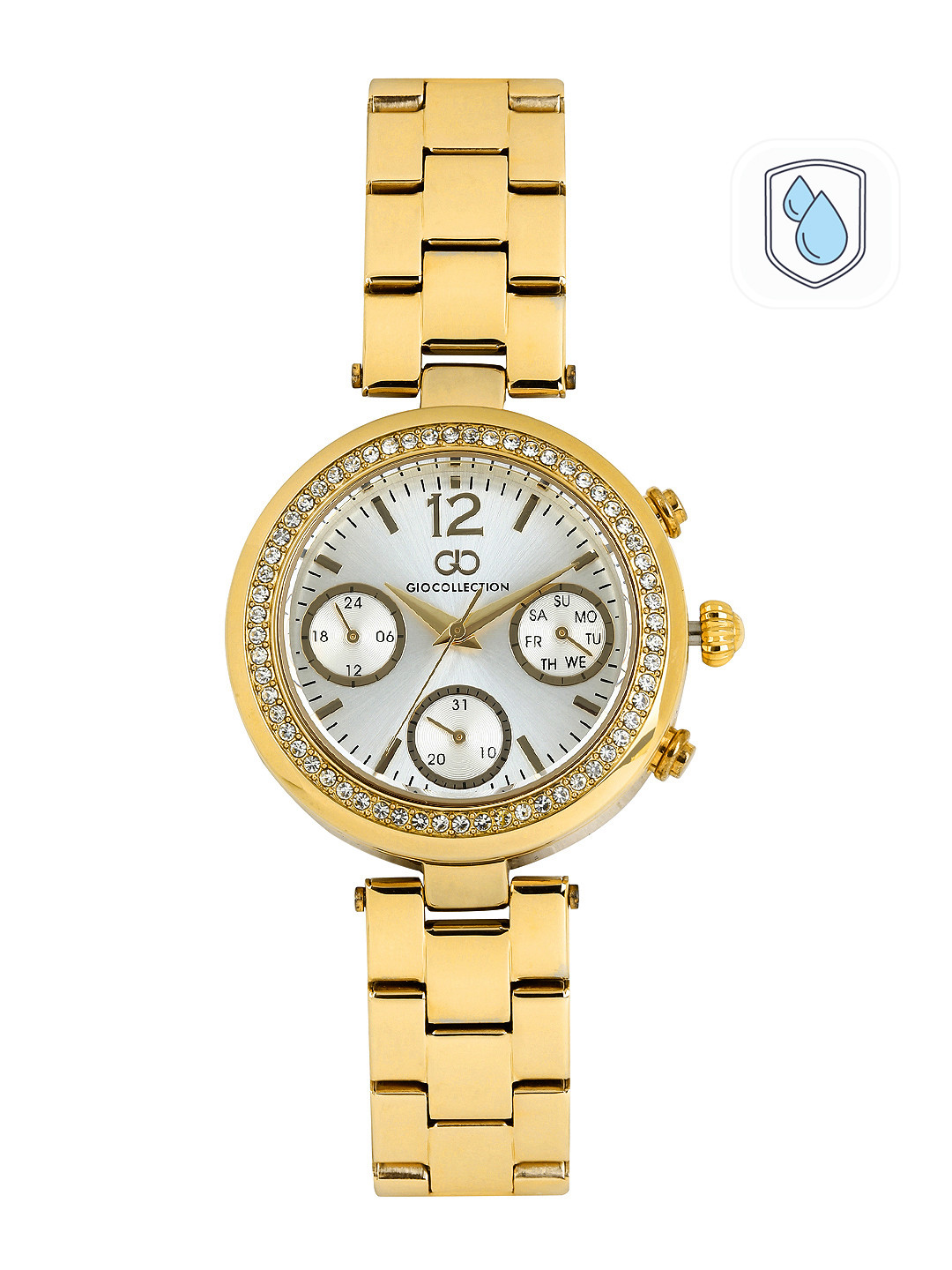 GIO COLLECTION Women Silver-Toned Dial Embellished Watch G2005-22