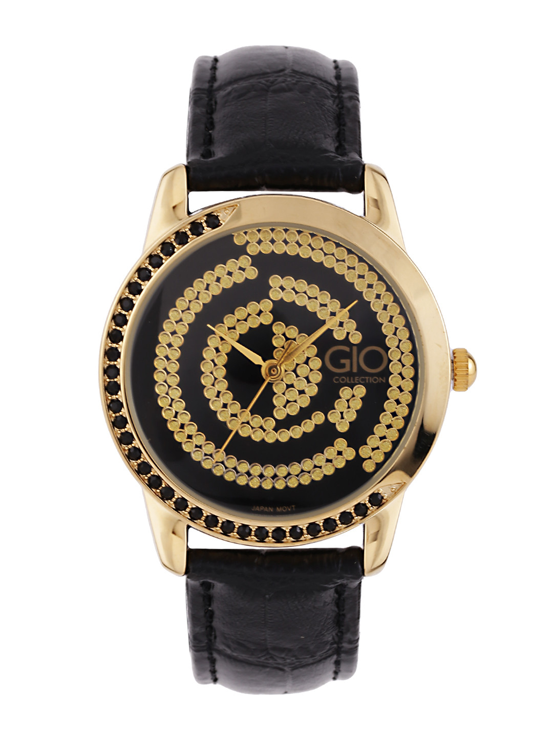 GIO COLLECTION Women Black & Gold-Toned Dial Watch G0023-03