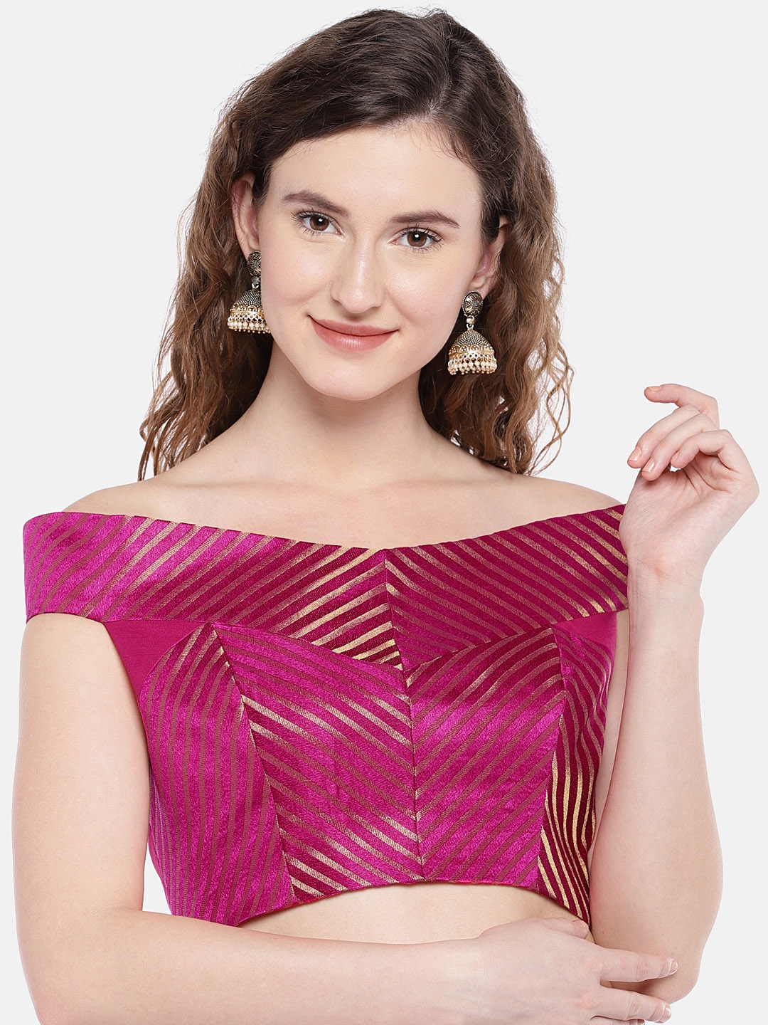 Off Shoulder Saree Blouse - Buy Off Shoulder Saree Blouse online in India