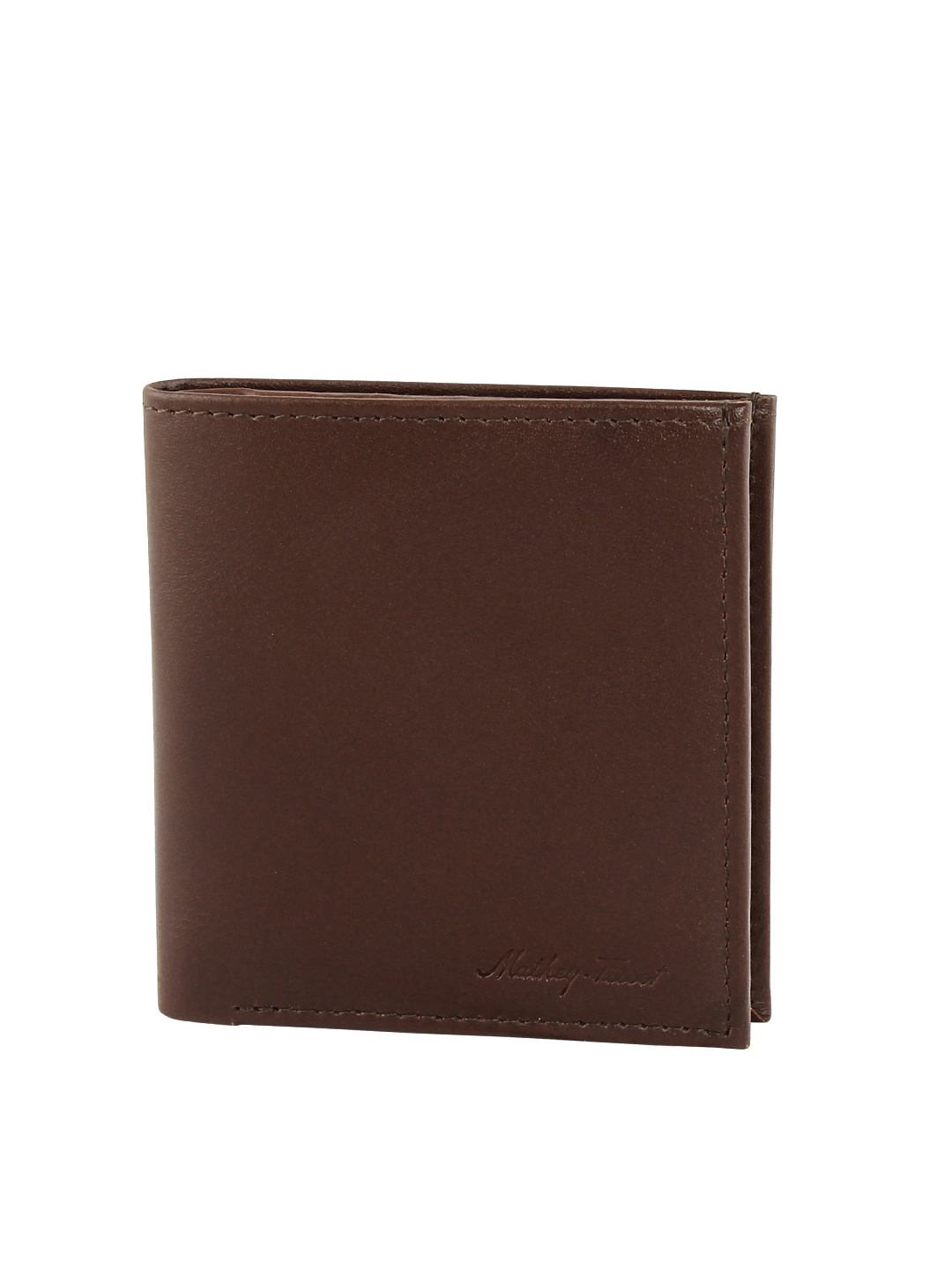 Mathey Tissot Unisex Brown Solid Genuine Leather Two Fold Wallet