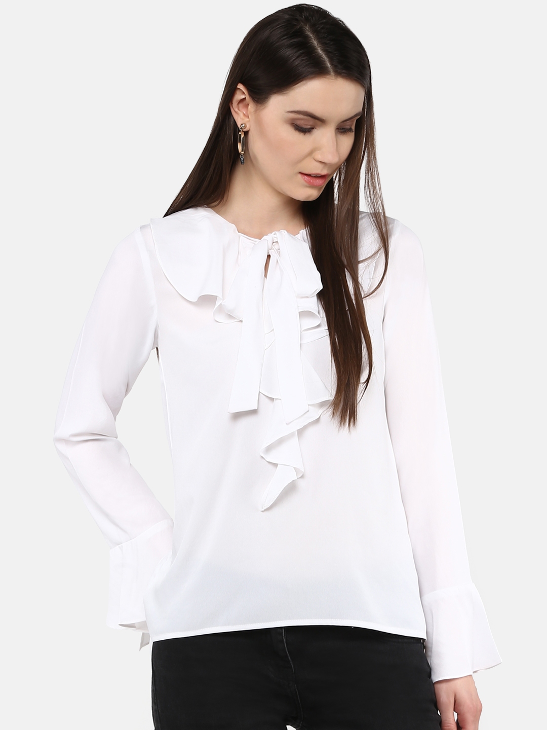 ruffle high low top