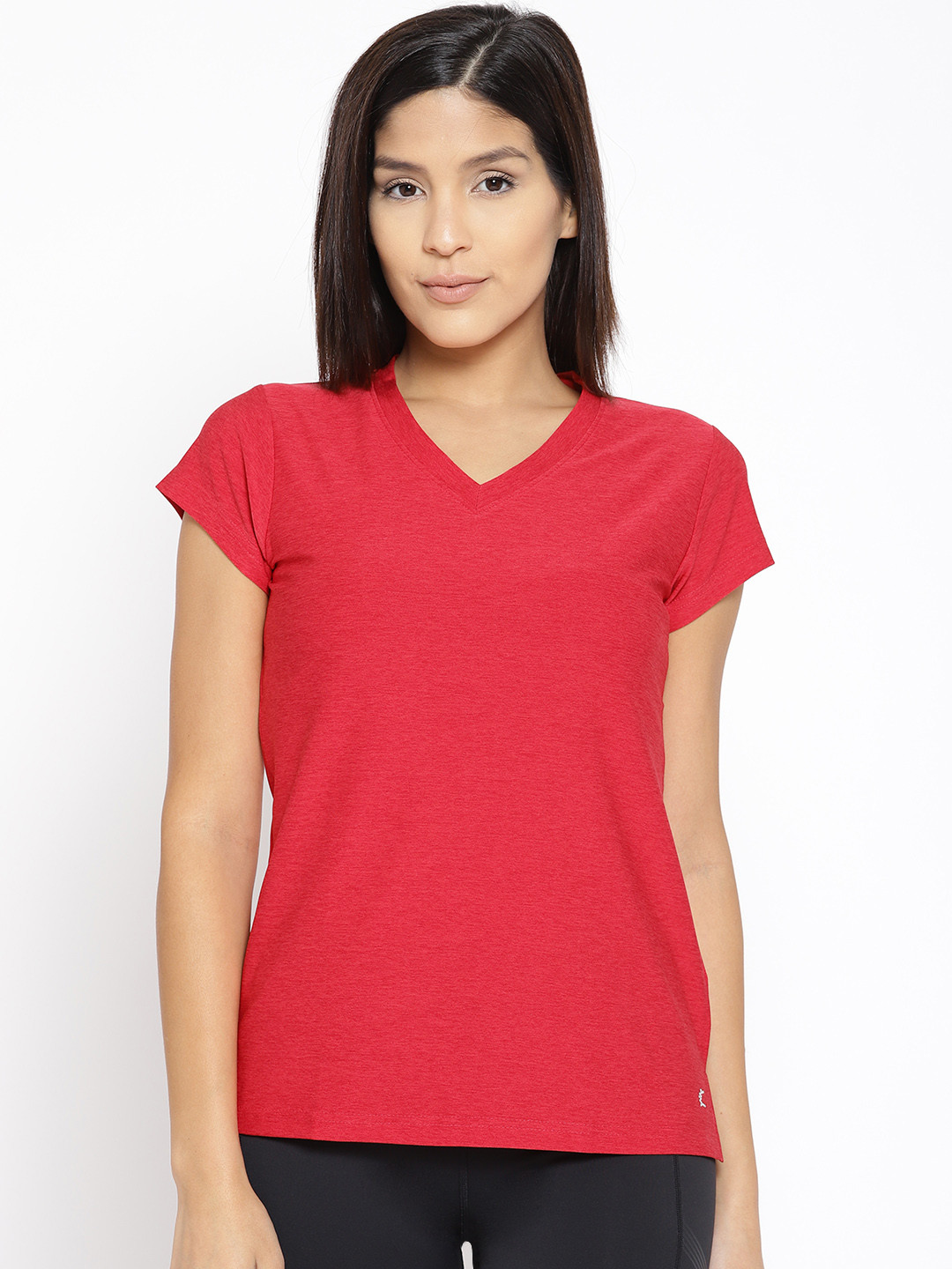 Kanvin Women Red Solid Lounge T-shirt MJKSS116B