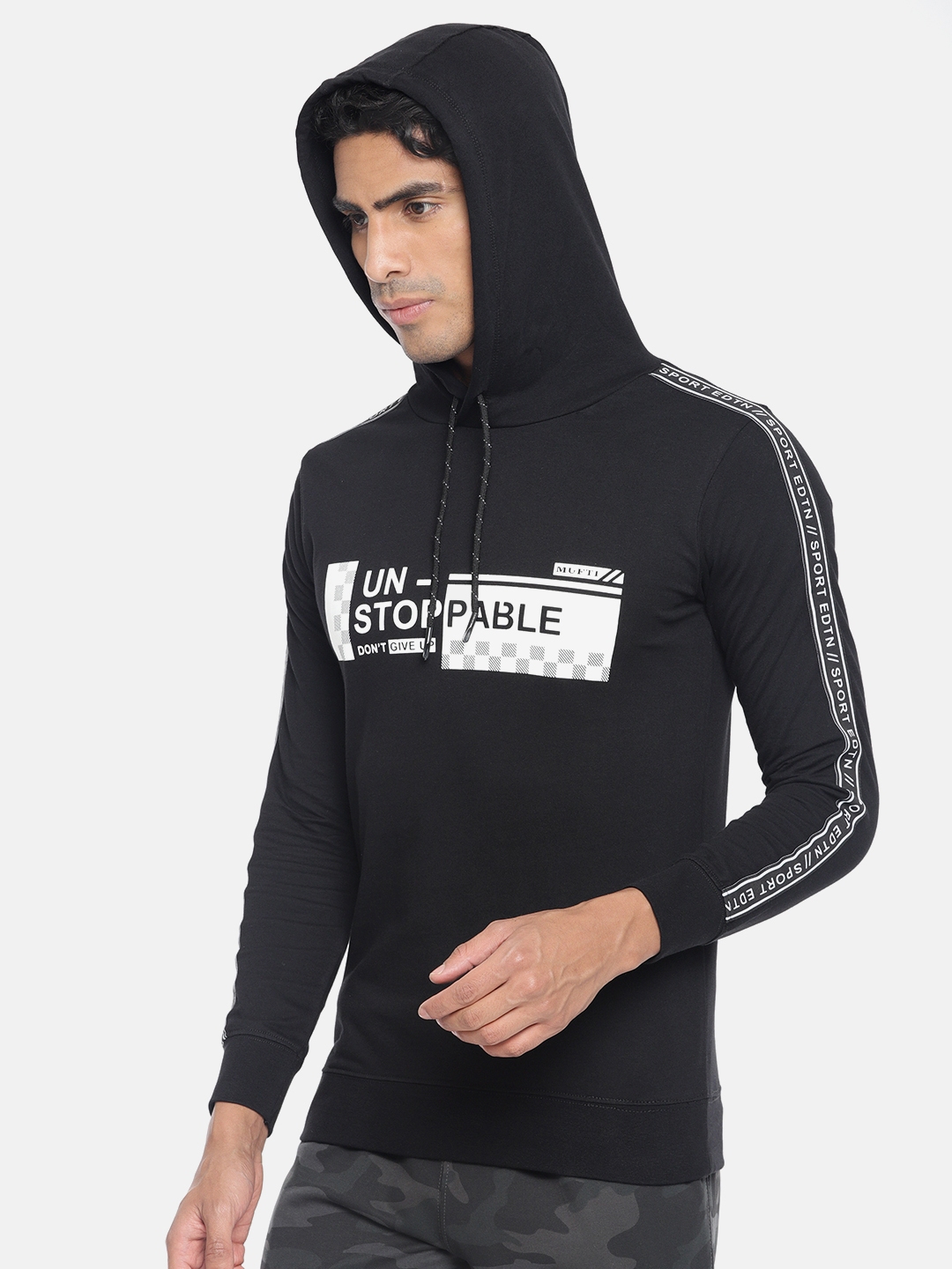 mufti white hooded shirt