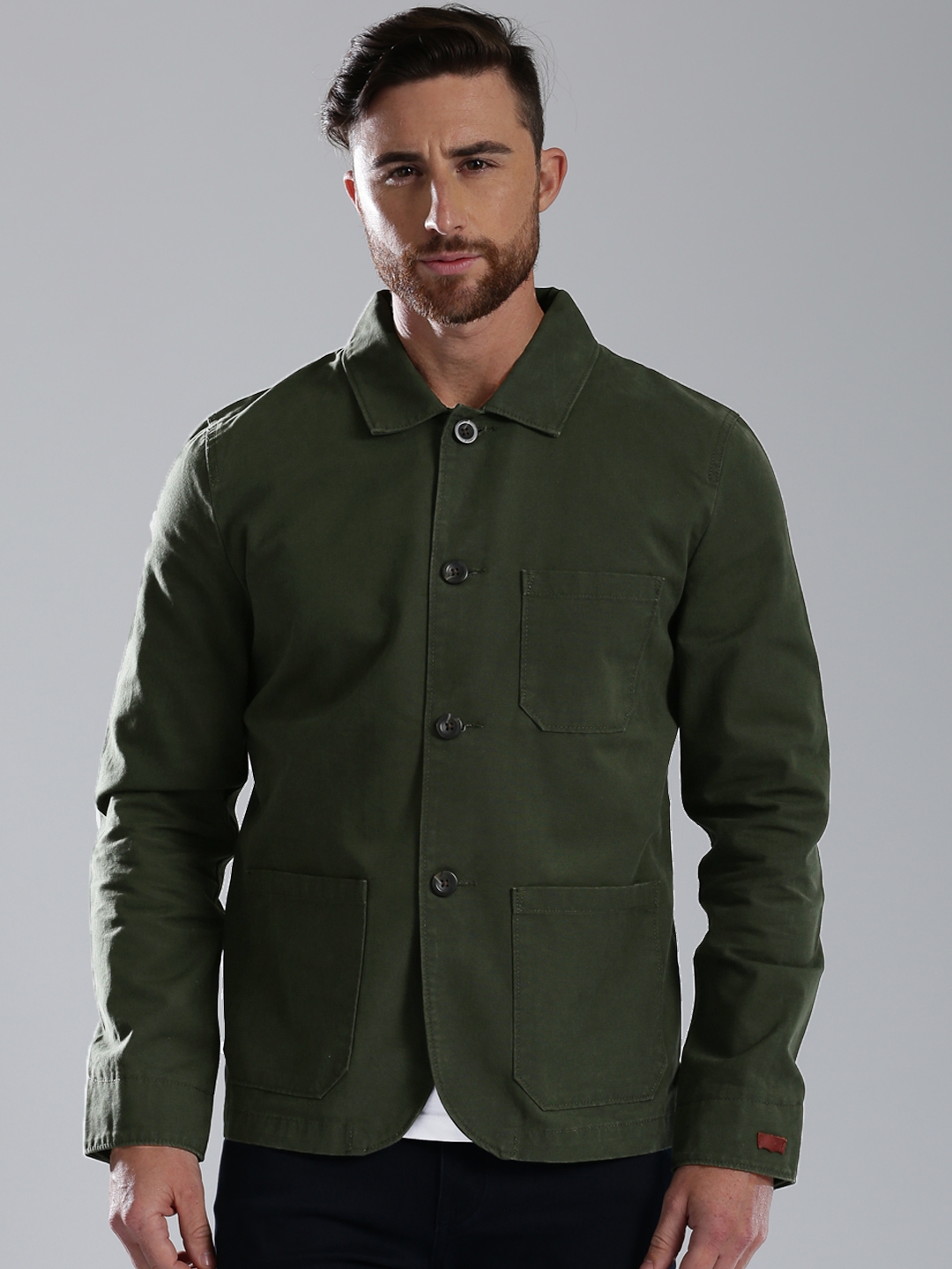 Buy Levi's Olive Green Jacket - Jackets for Men 976369 | Myntra