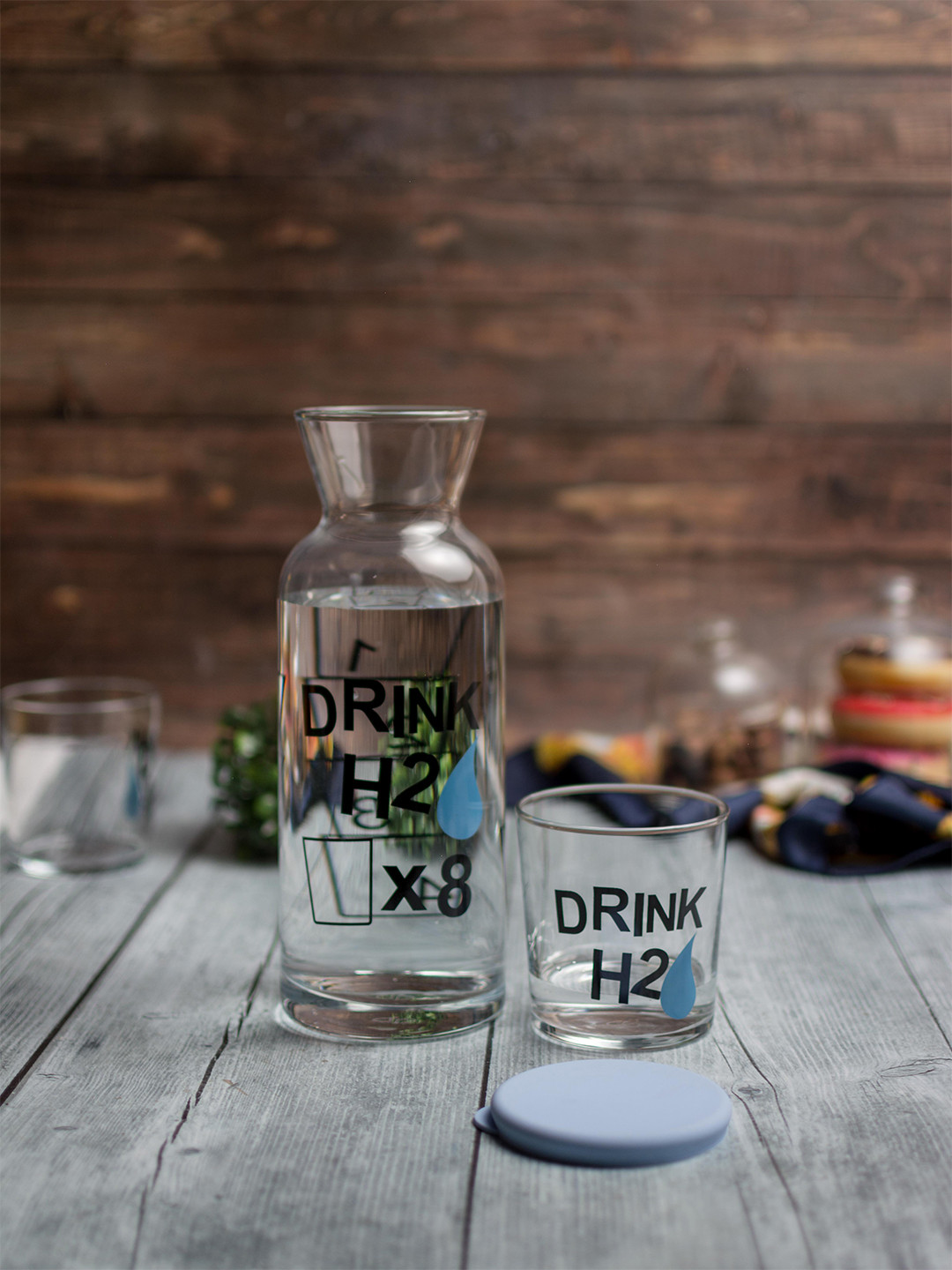 Pasabahce Set of 7 Printed Water Carafe & Glasses