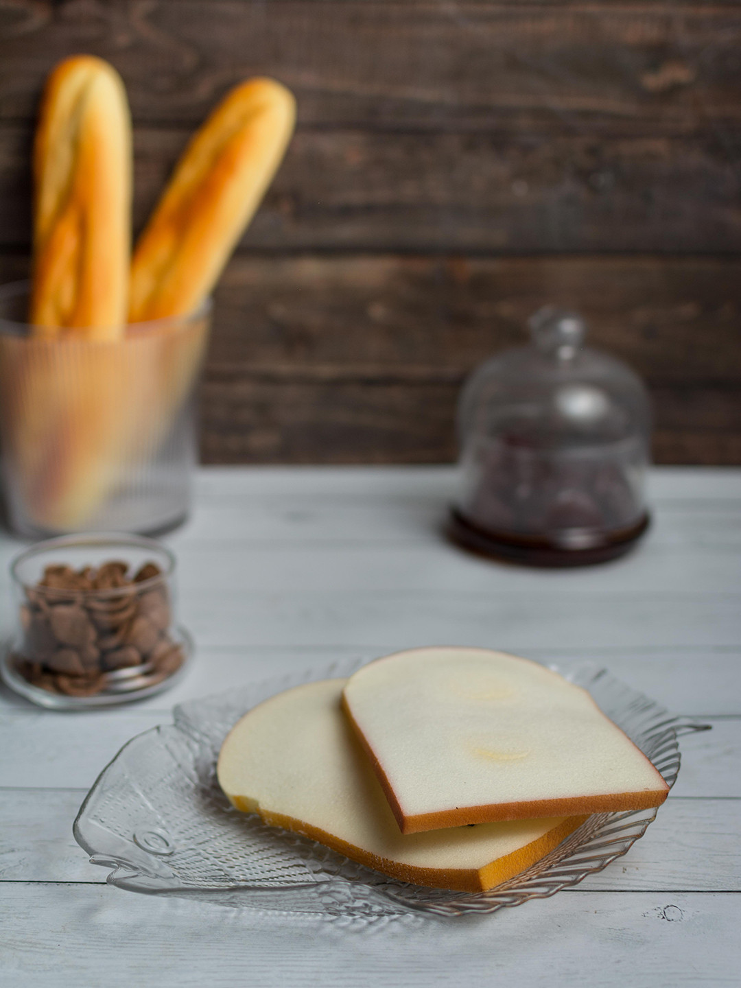 Pasabahce Set of 6 Fish-Shaped Glass Marine Service Plates