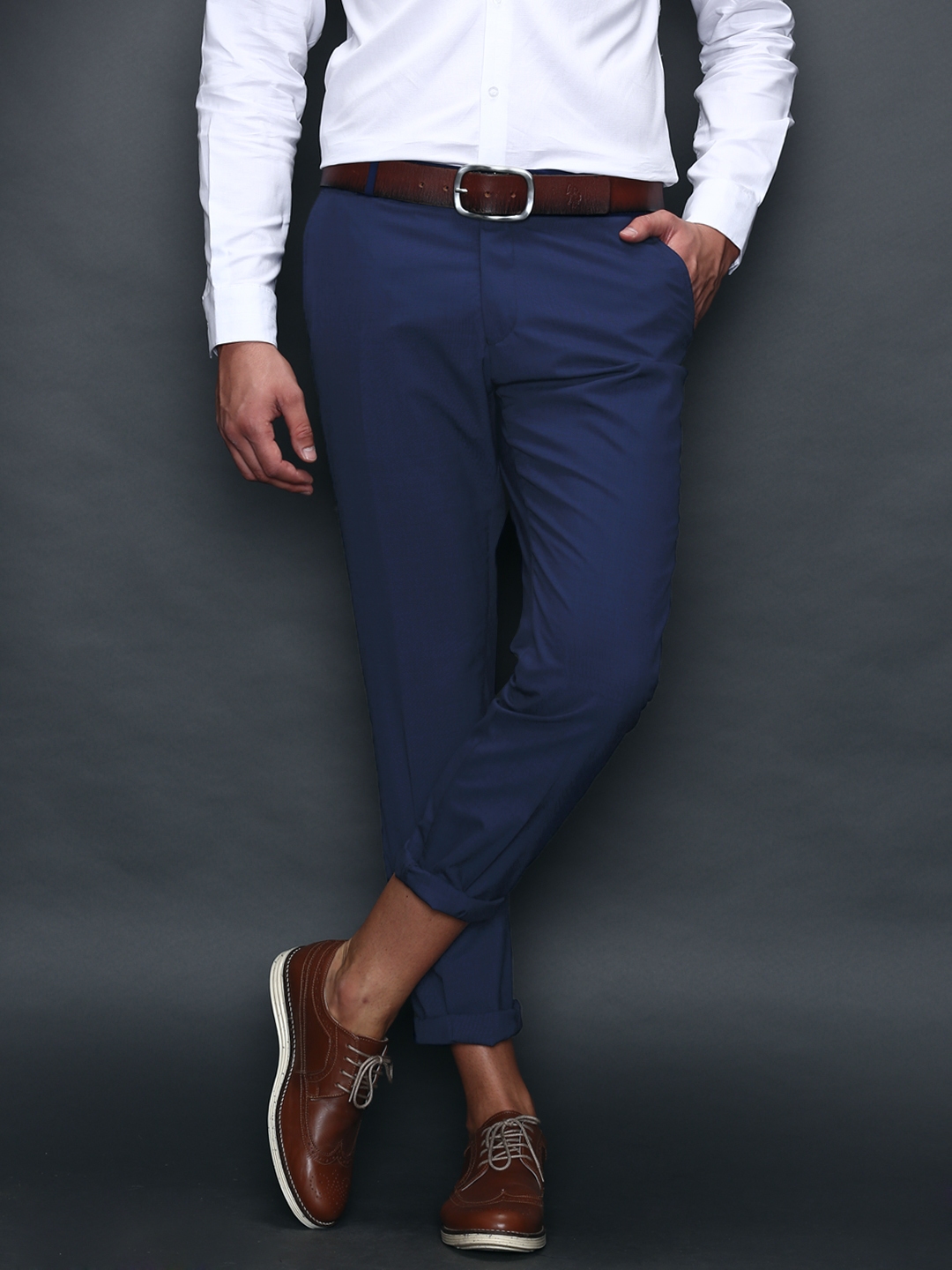 SELECTED Navy Woollen Formal Trousers