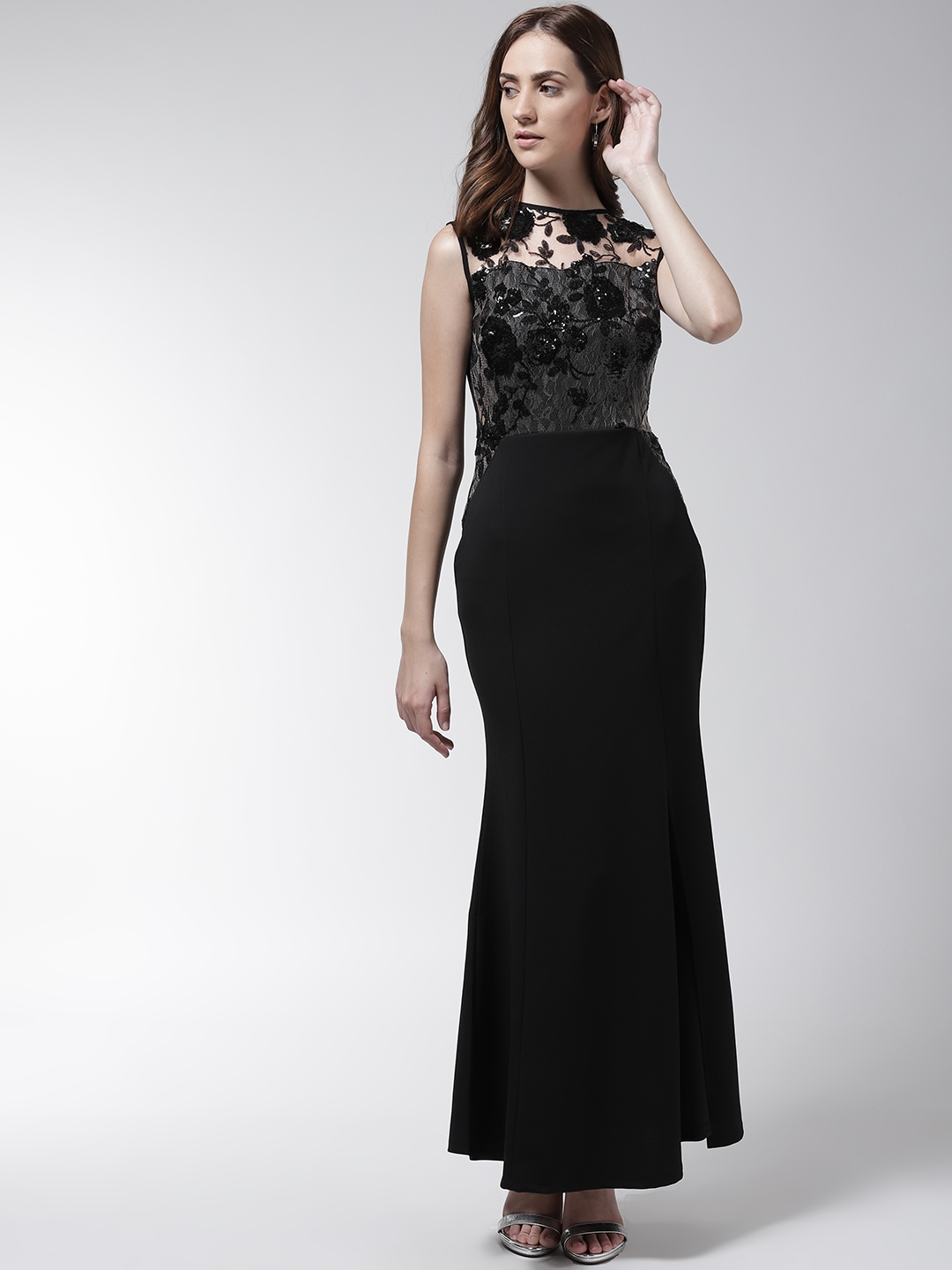 Buy Madame Women Black Solid Maxi Dress ...