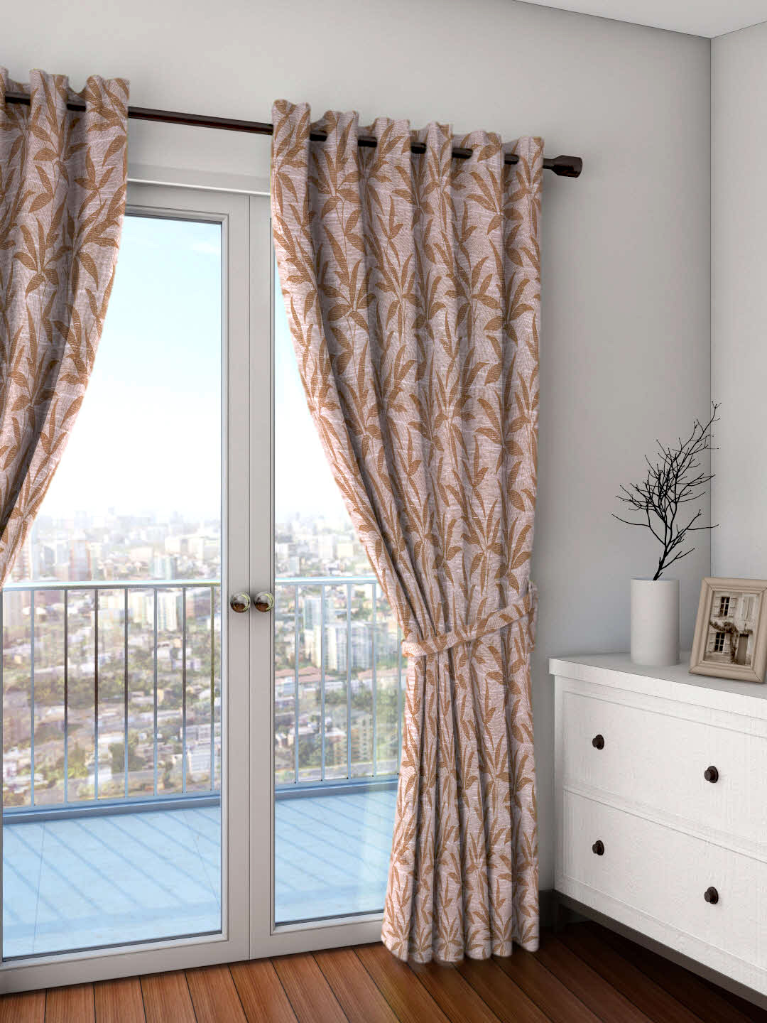 Buy Skipper Furnishings Brown Floral Long Door Curtain Curtains And Sheers For Unisex 9785415 Myntra