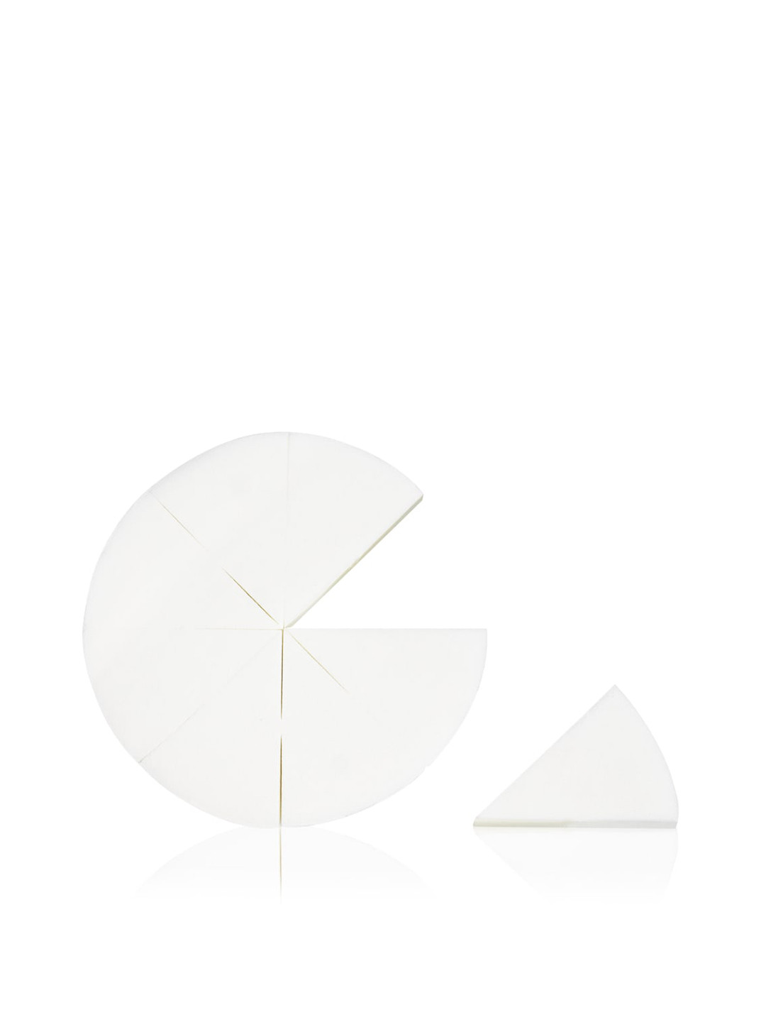 PAC 8Pcs Triangle Pie Pressed Makeup Sponge - White