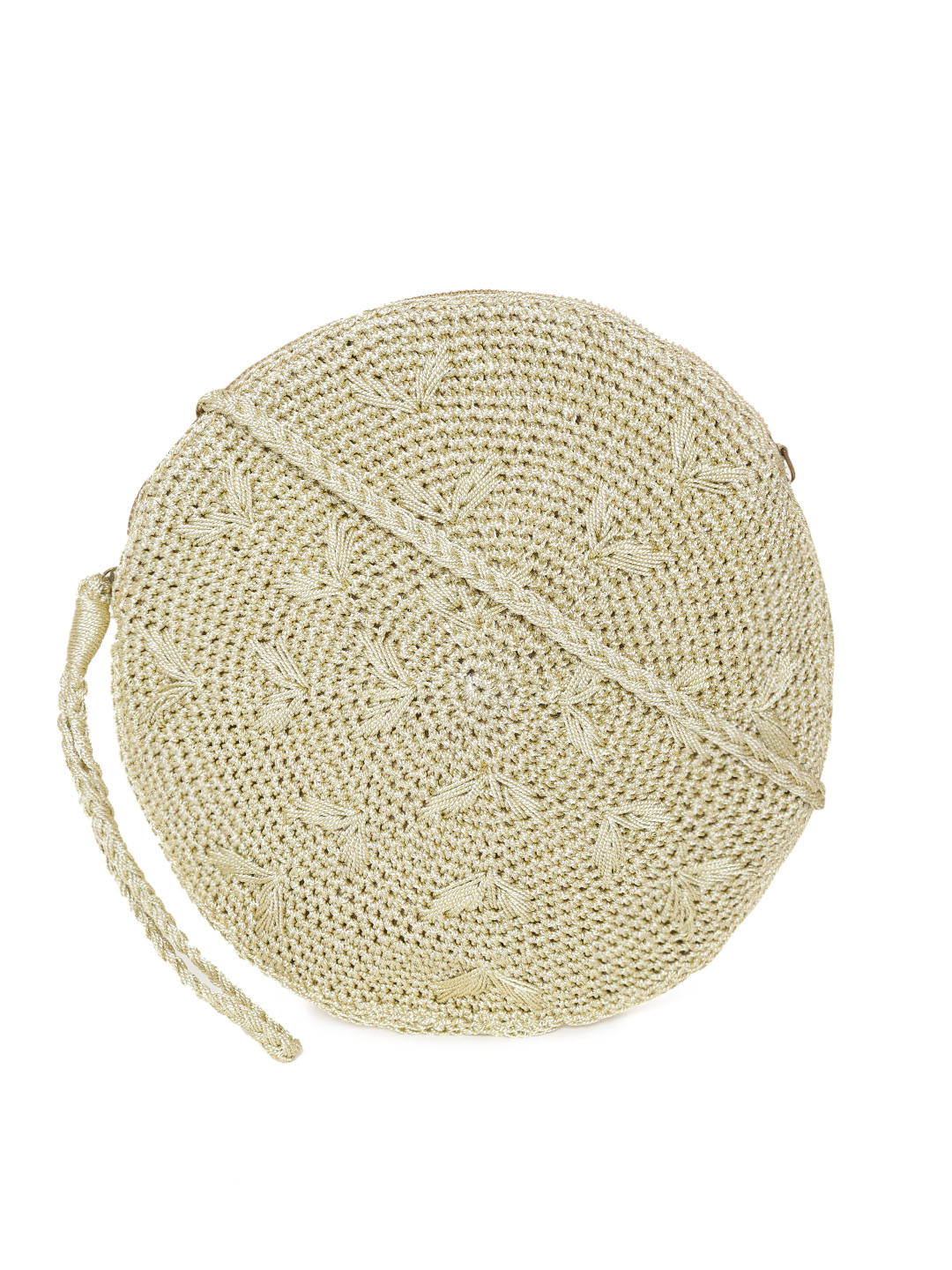 Accessorize Gold-Toned Self Design Sling Bag