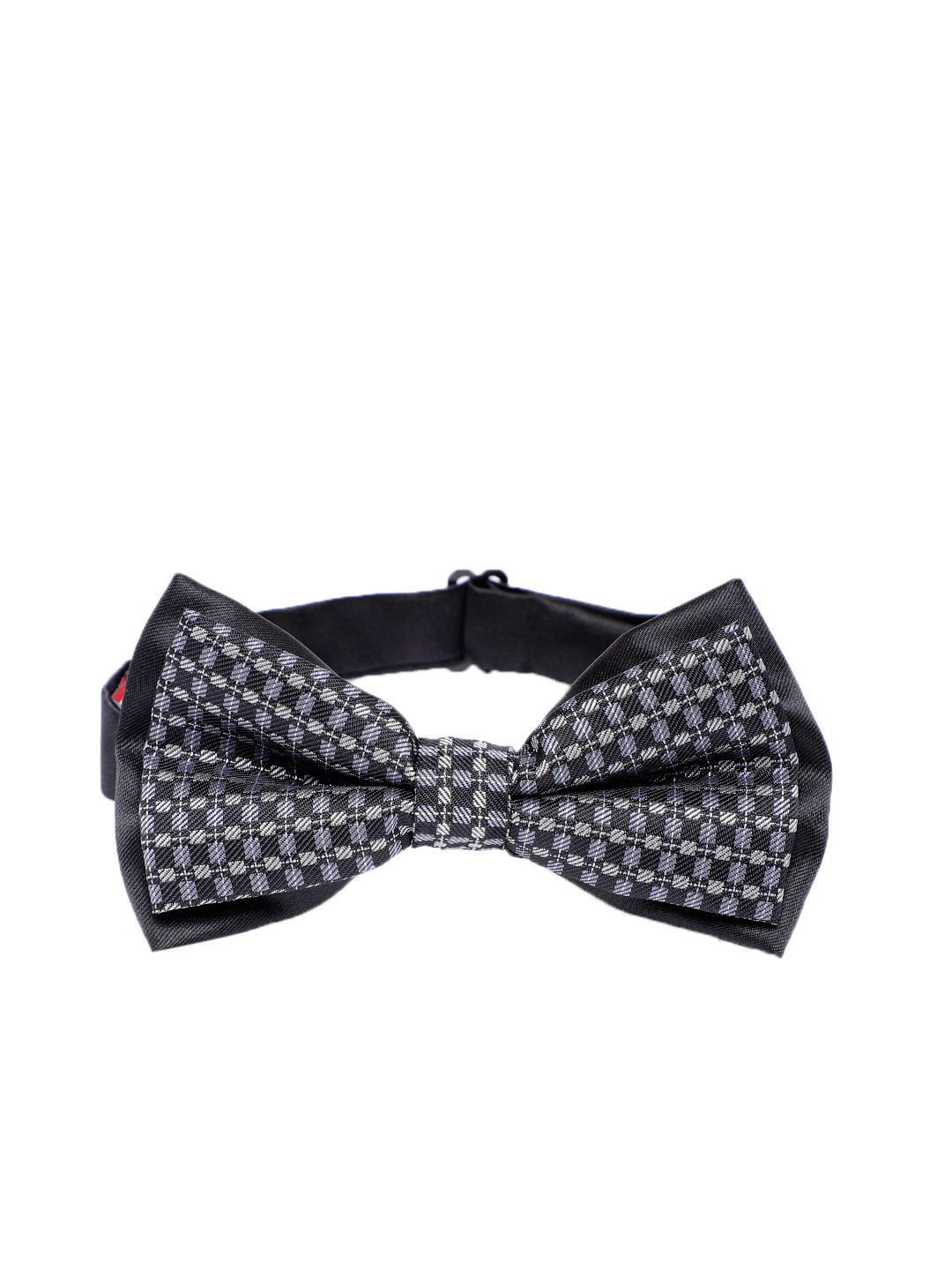 Peter England Black & Grey Woven Design Bow Tie