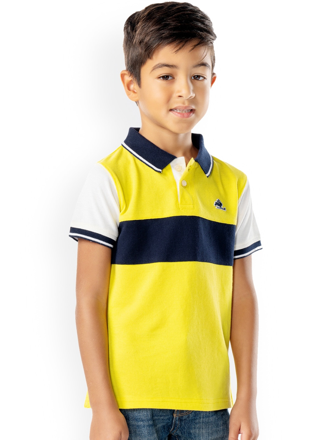 Cherry Crumble Boys Multicolor Colourblocked Rising Polo T-shirt