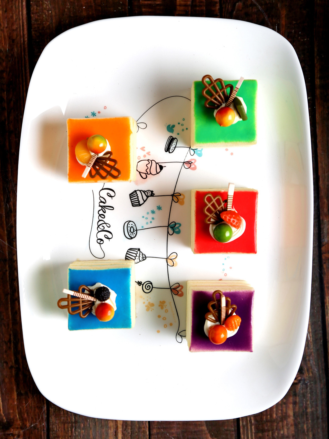 Bormioli Rocco Parma White Printed Rectangle Opal Plate Cake & Co.