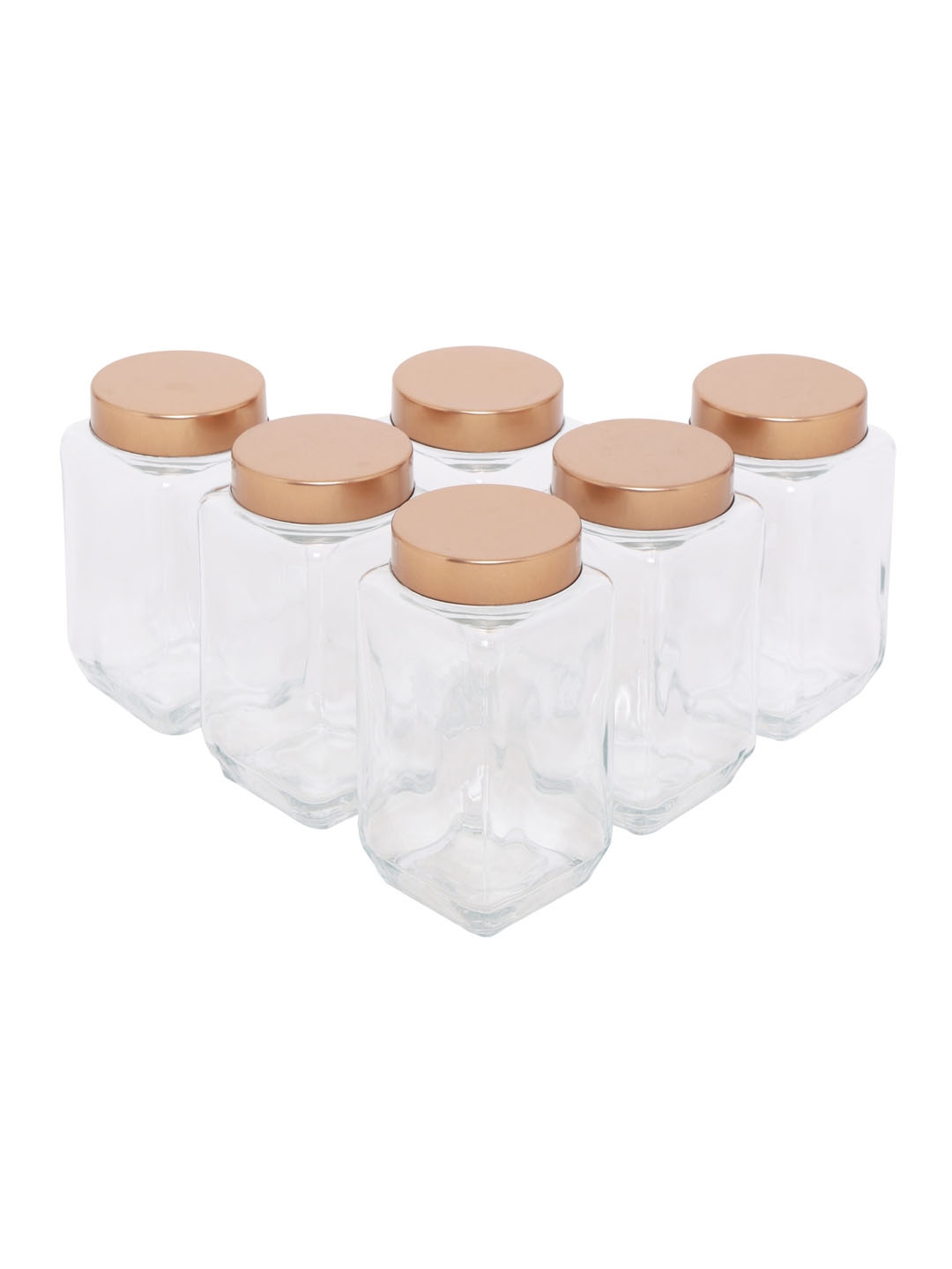 GOODHOMES Set of 6 Food Storage Glass Jars
