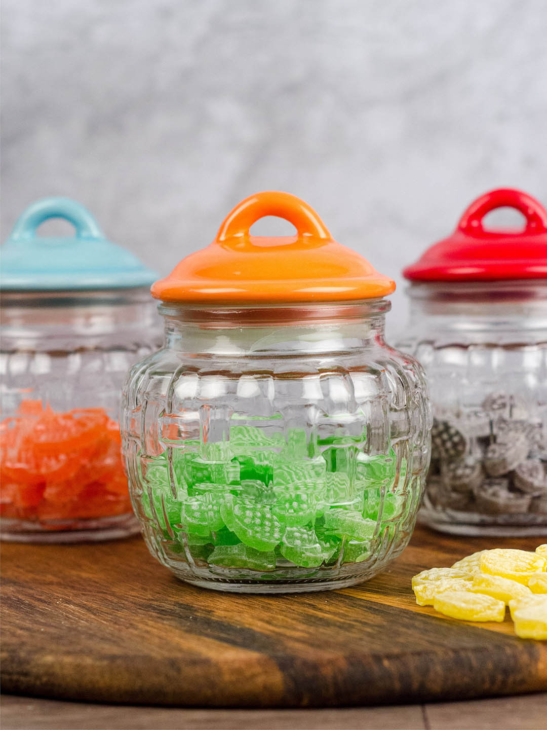 GOODHOMES Set of 3 Food Storage Glass Jars