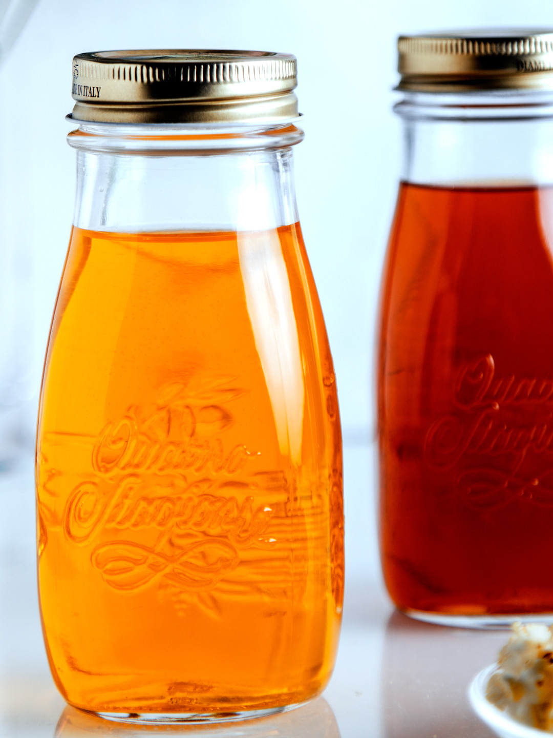 Bormioli Rocco D/W Reus Tmb Transparent Typography Glass Microwave Safe 4 Piece Jar with Lid-400ml