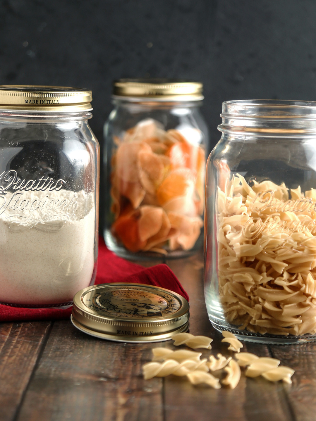 Bormioli Rocco Quattro Stagioni Transparent Glass Dishwasher Safe 3 Piece Screw Top Canister-1L