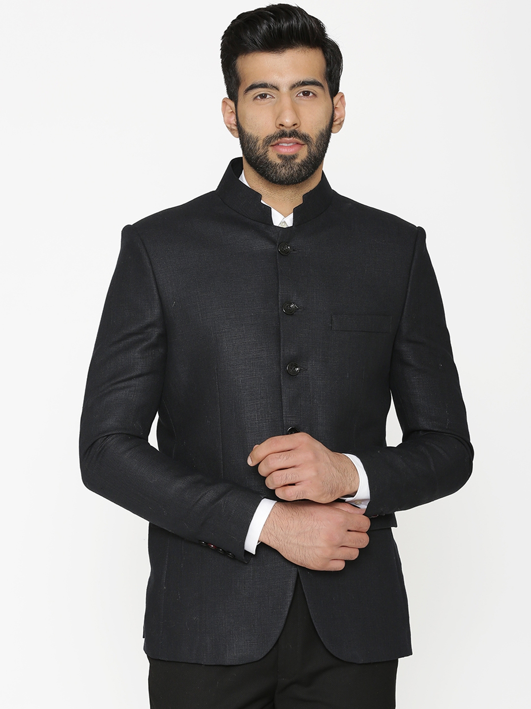 Black cheap bandhgala blazer