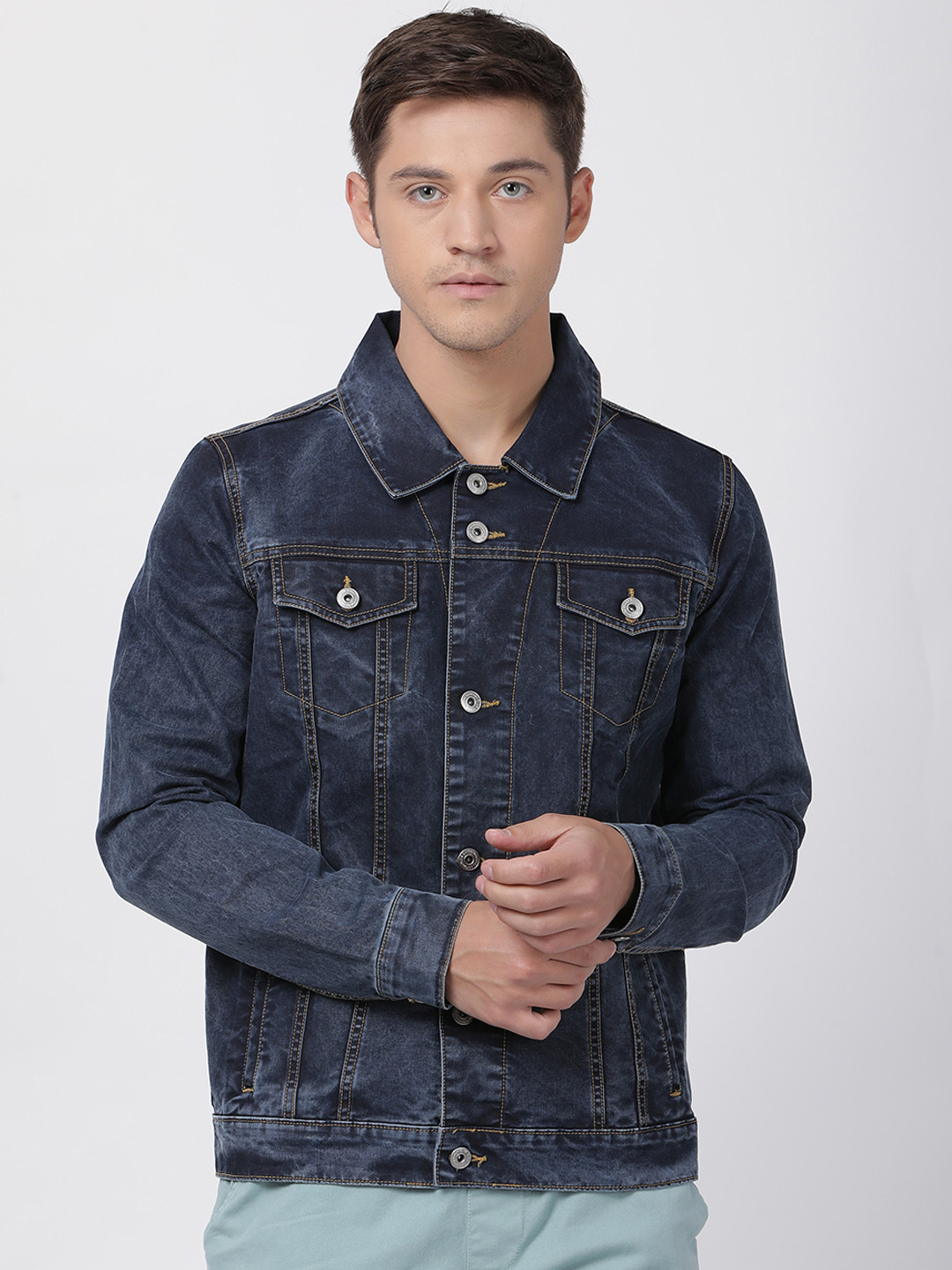 blue saint black denim jacket