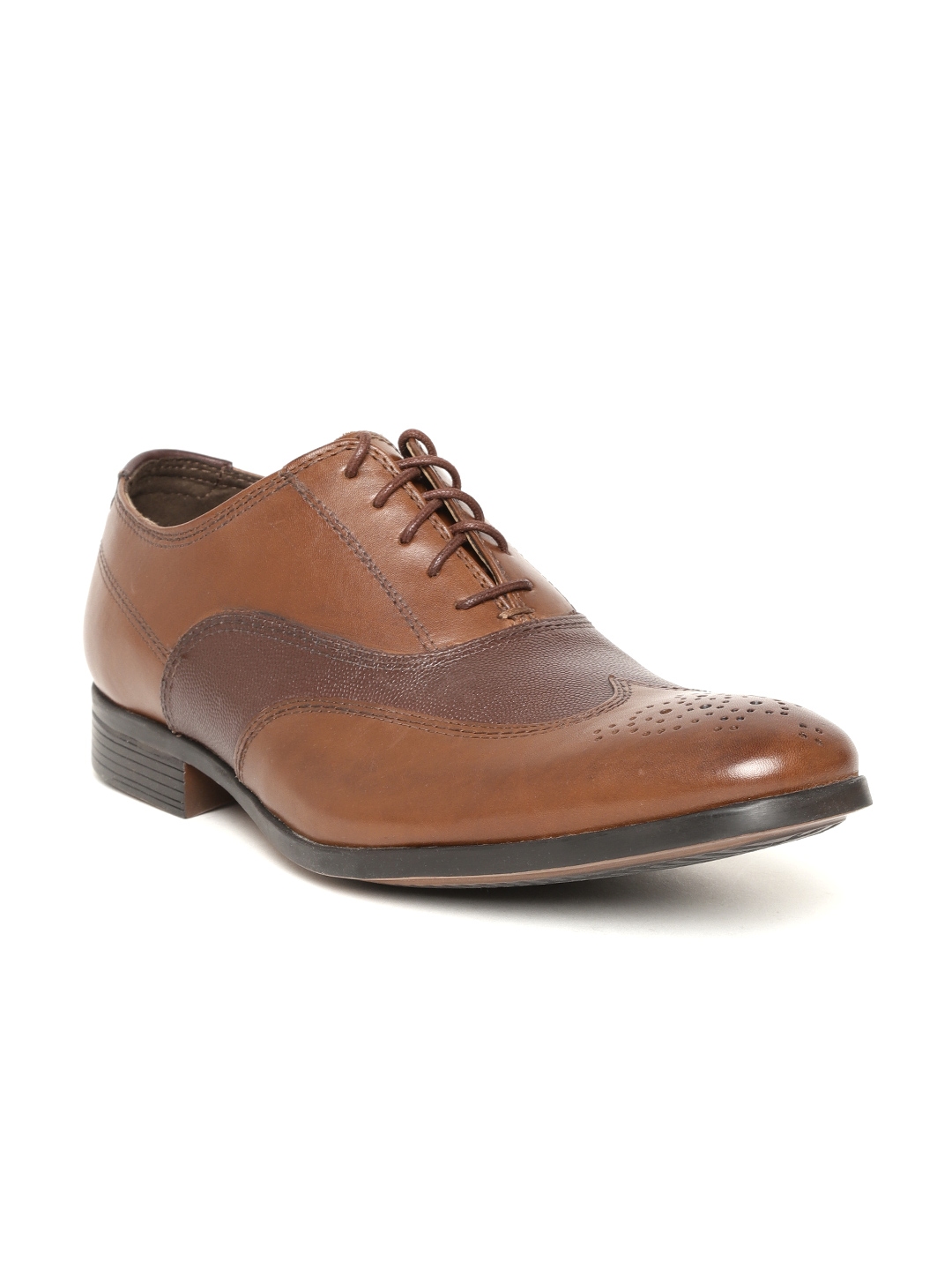 Buy Clarks Men Brown Leather Colourblocked Formal Brogues Formal Shoes for Men 9849665 Myntra
