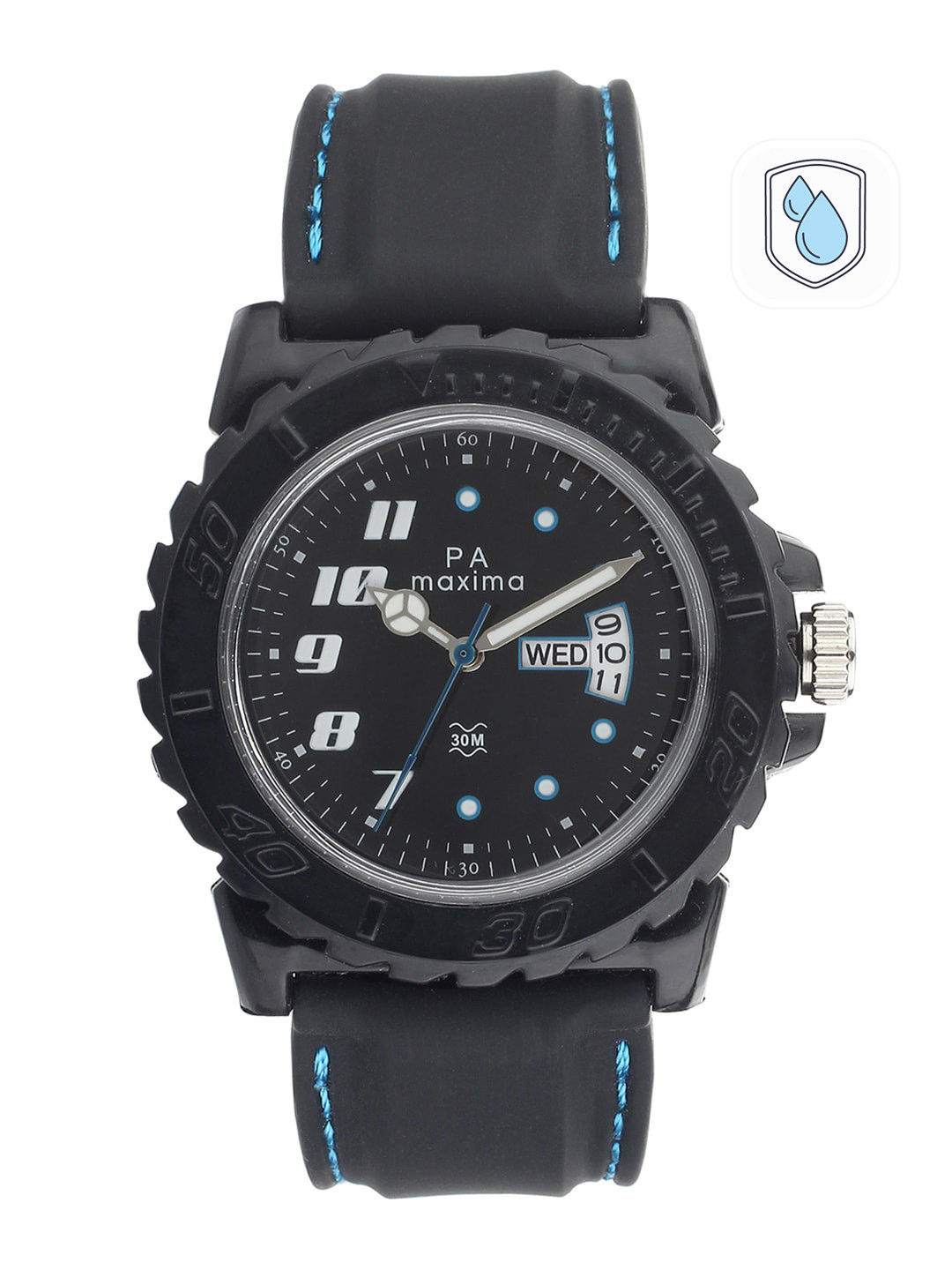 maxima Men Black Analogue Watch O-46040PPGW