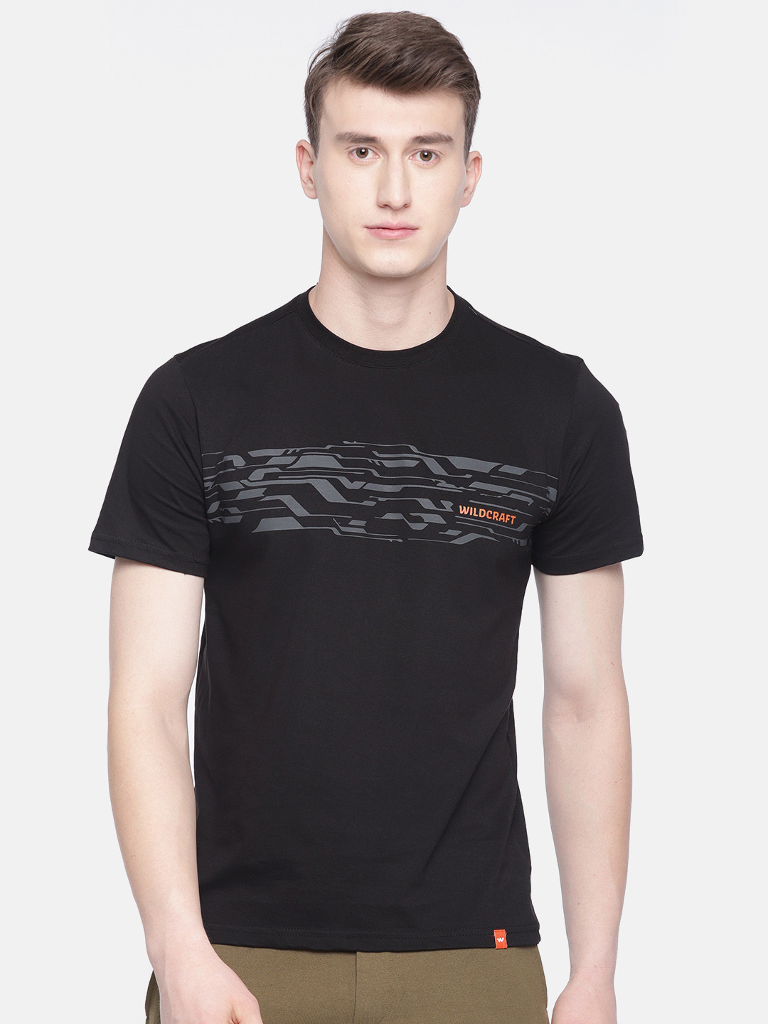 Wildcraft Men Black Printed Round Neck 