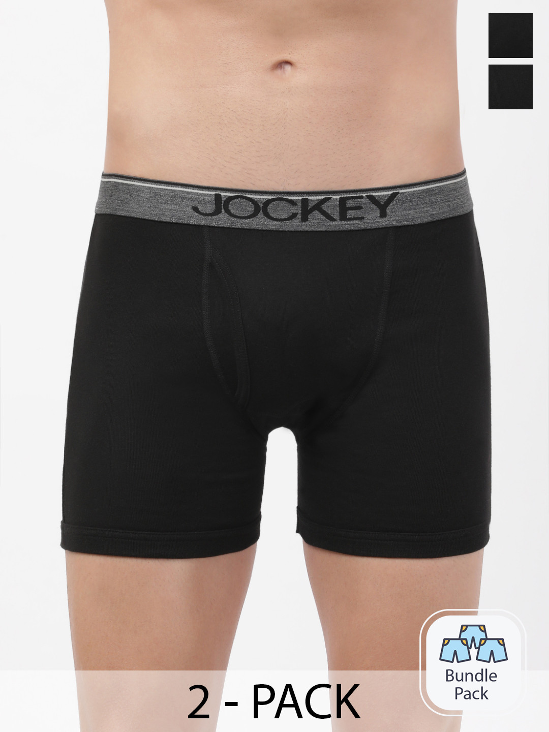 Jockey Men Pack of 2 Black Trunks 8009-0205