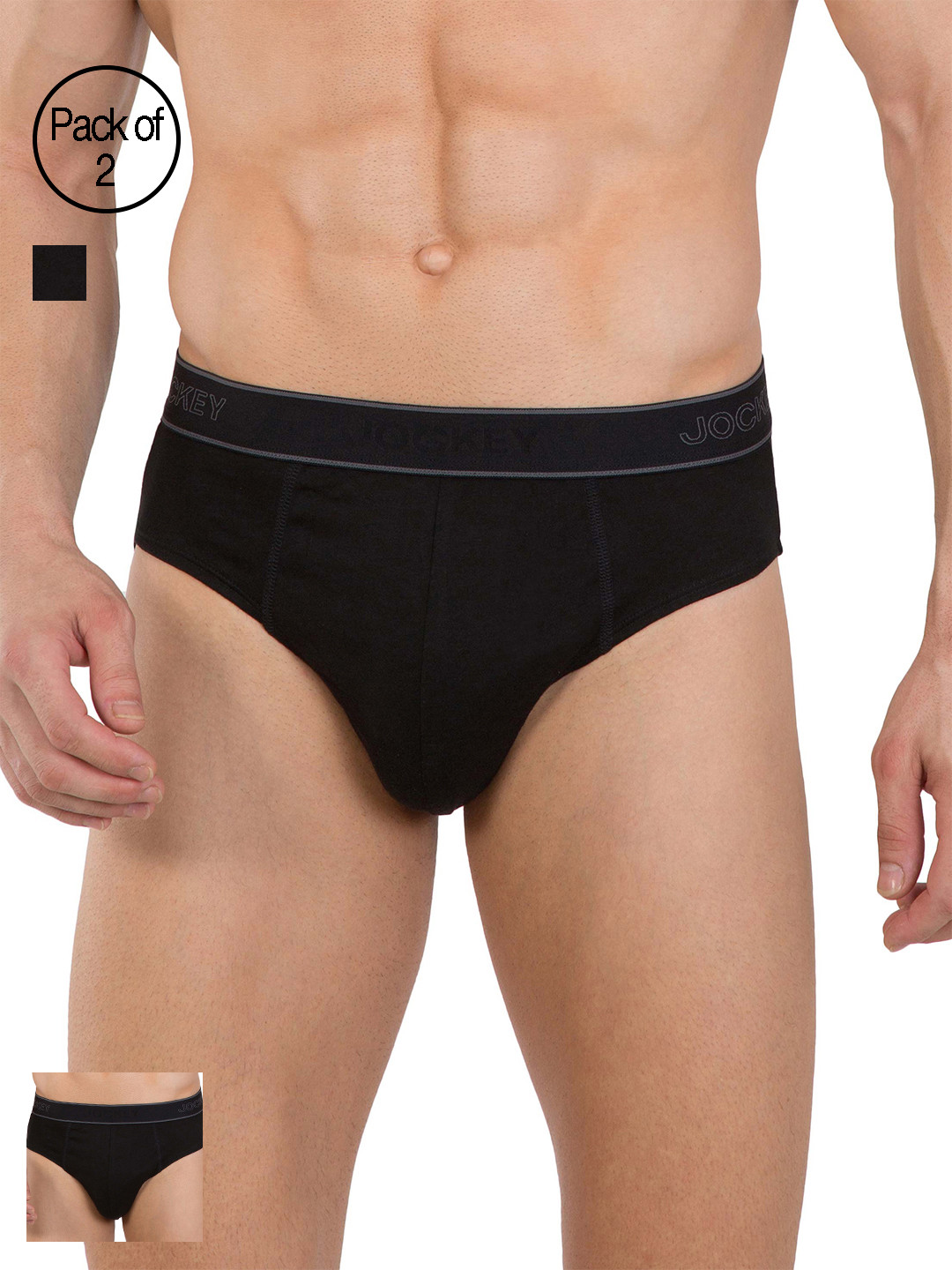 Jockey Men Pack of 2 Solid Briefs 1010-0205