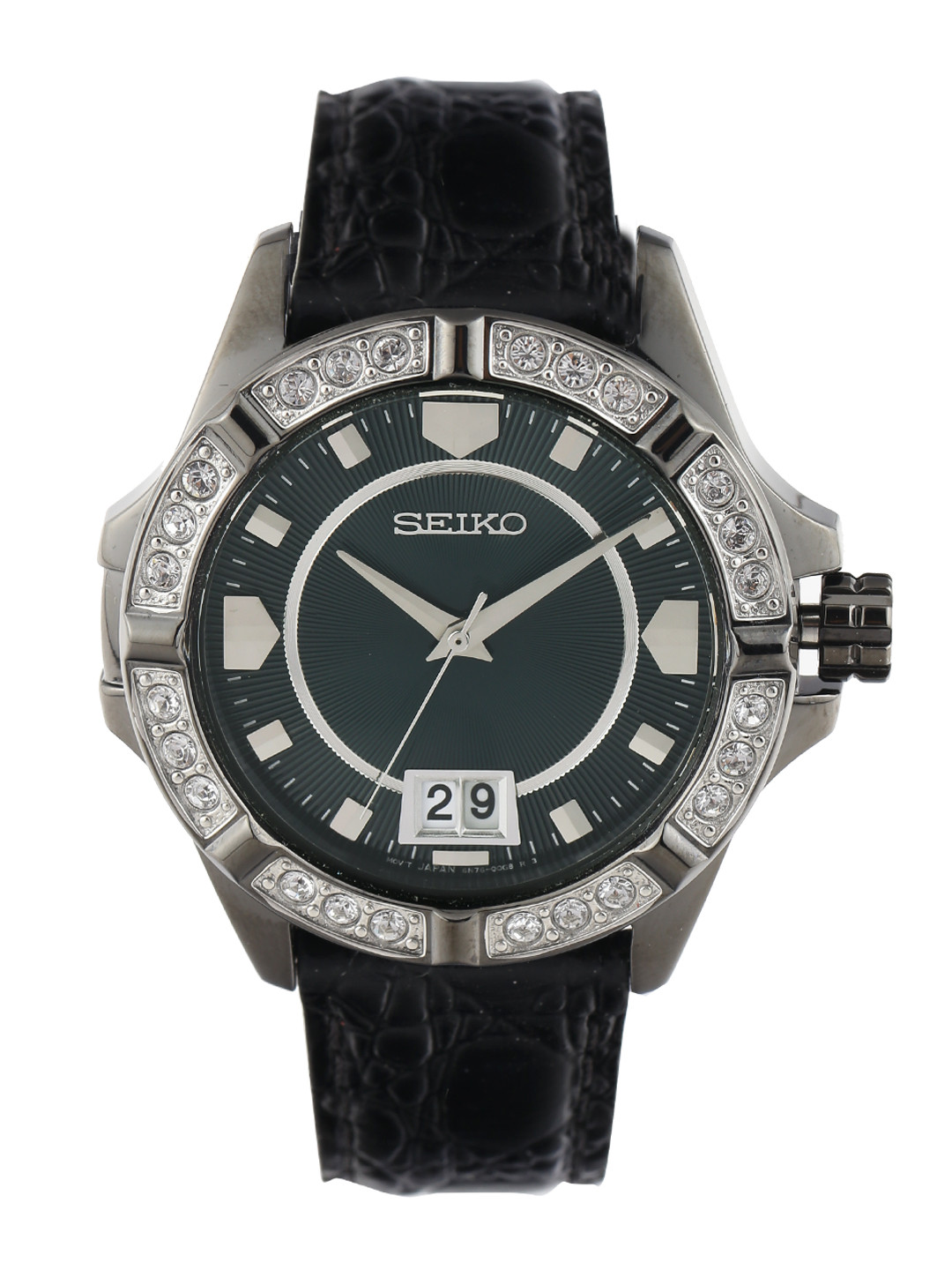 SEIKO LORD Women Black Dial Watch with Swarovski Elements SUR805P1