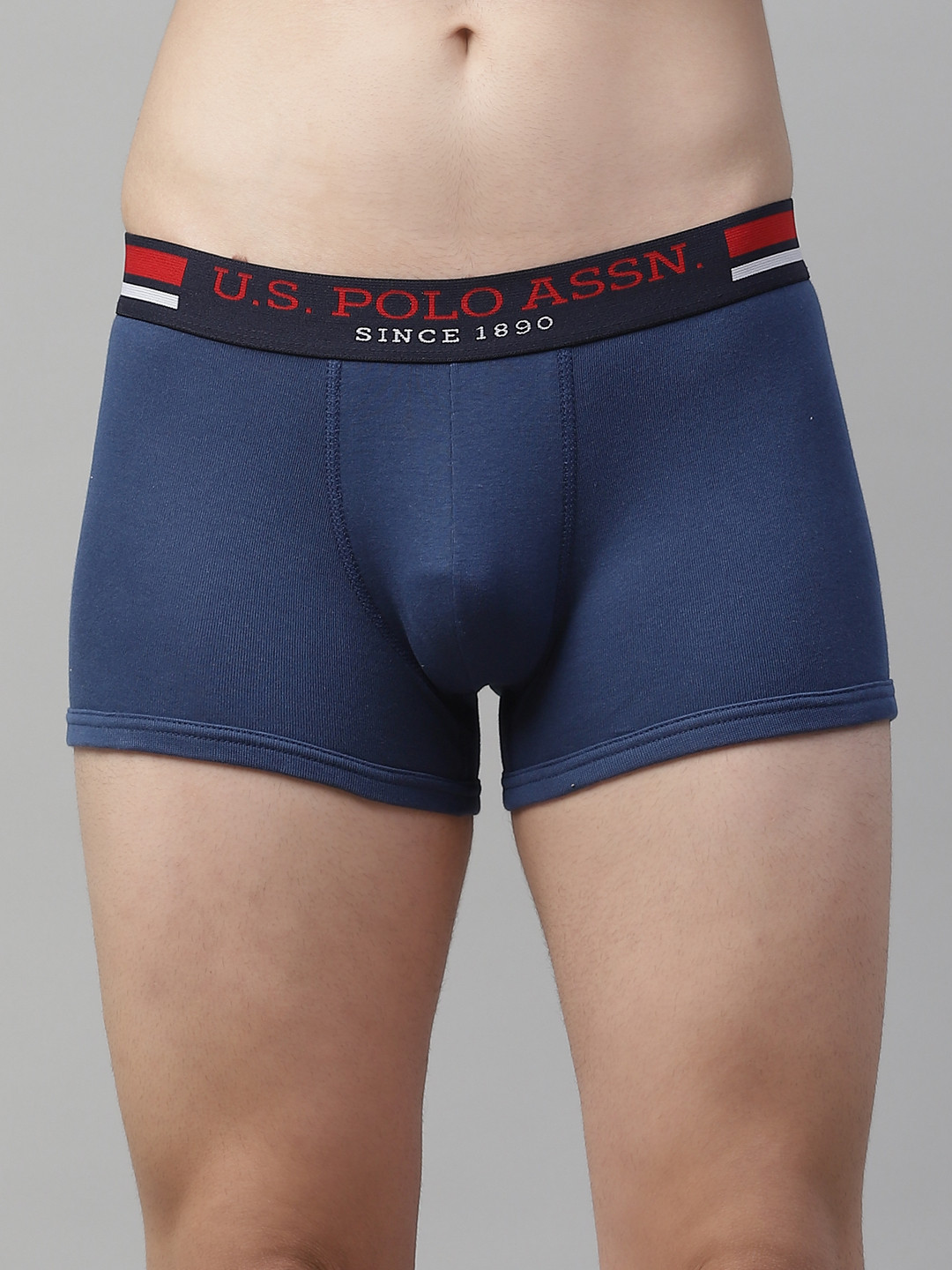 U.S. Polo Assn. Men Navy Blue Solid Cotton Trunks I641-008-P1