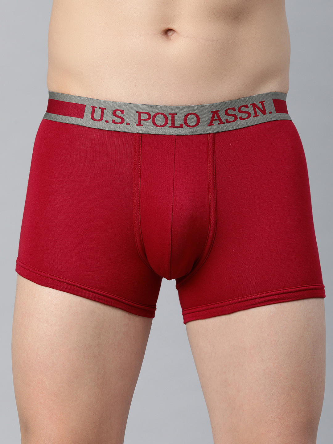 U.S. Polo Assn. Men's Red Solid Modern Fit Trunks Z9I101-125-PL-XXL