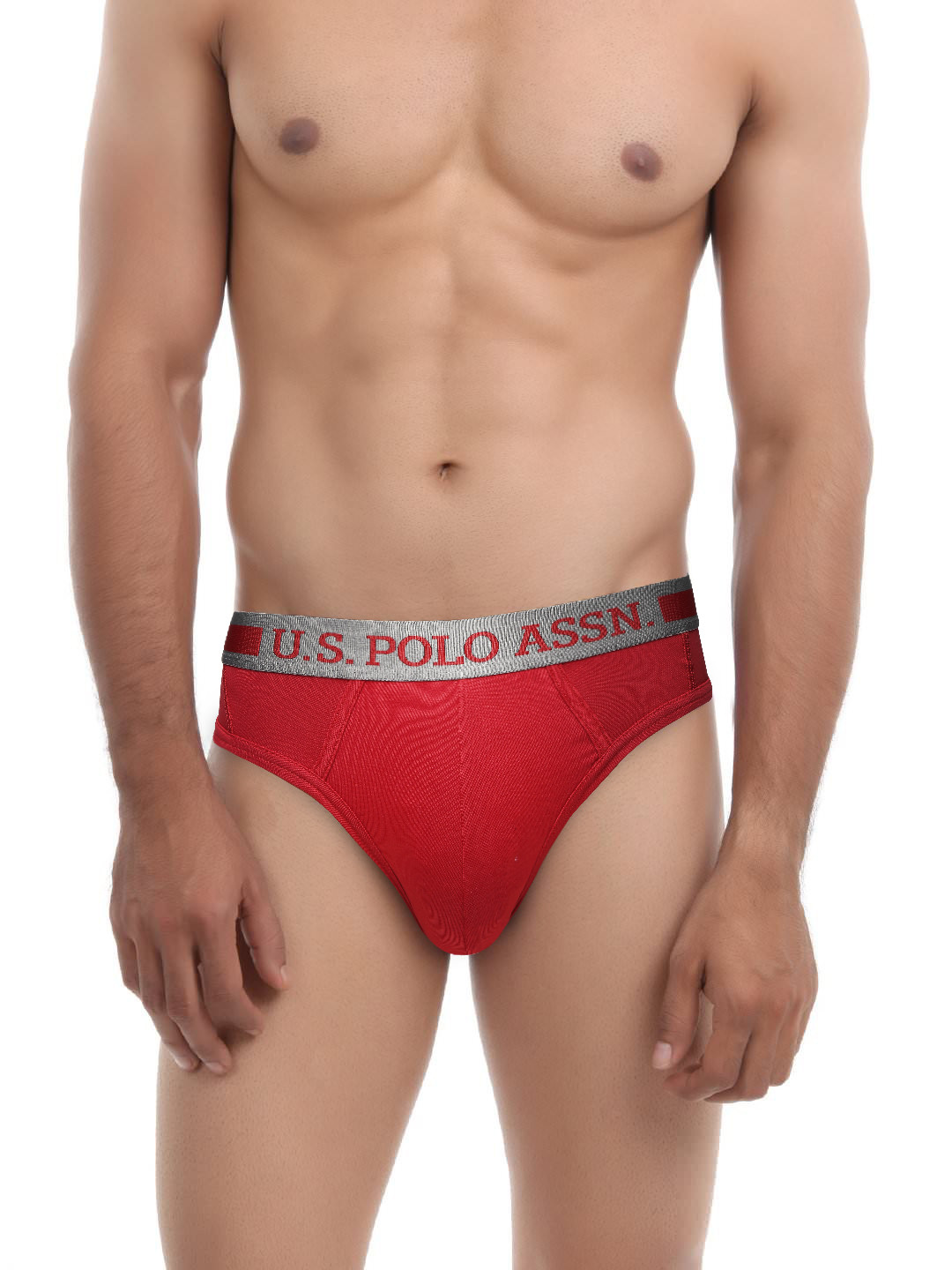 U.S. Polo Assn. Men Red Hip Briefs I100-125-PL