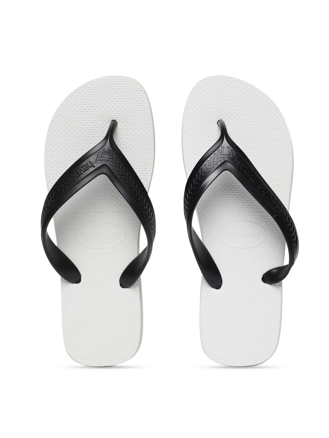 Havaianas Men Top Max White Black Solid Thong Flip Flops