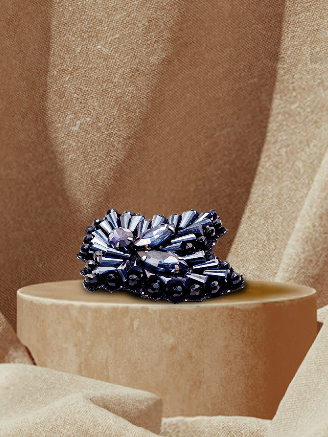 Hair Drama Co. Women Embellished Holographic Crystal Tic Tac Hair Clips