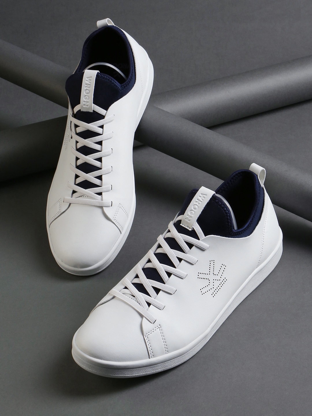 wrogn white casual shoes